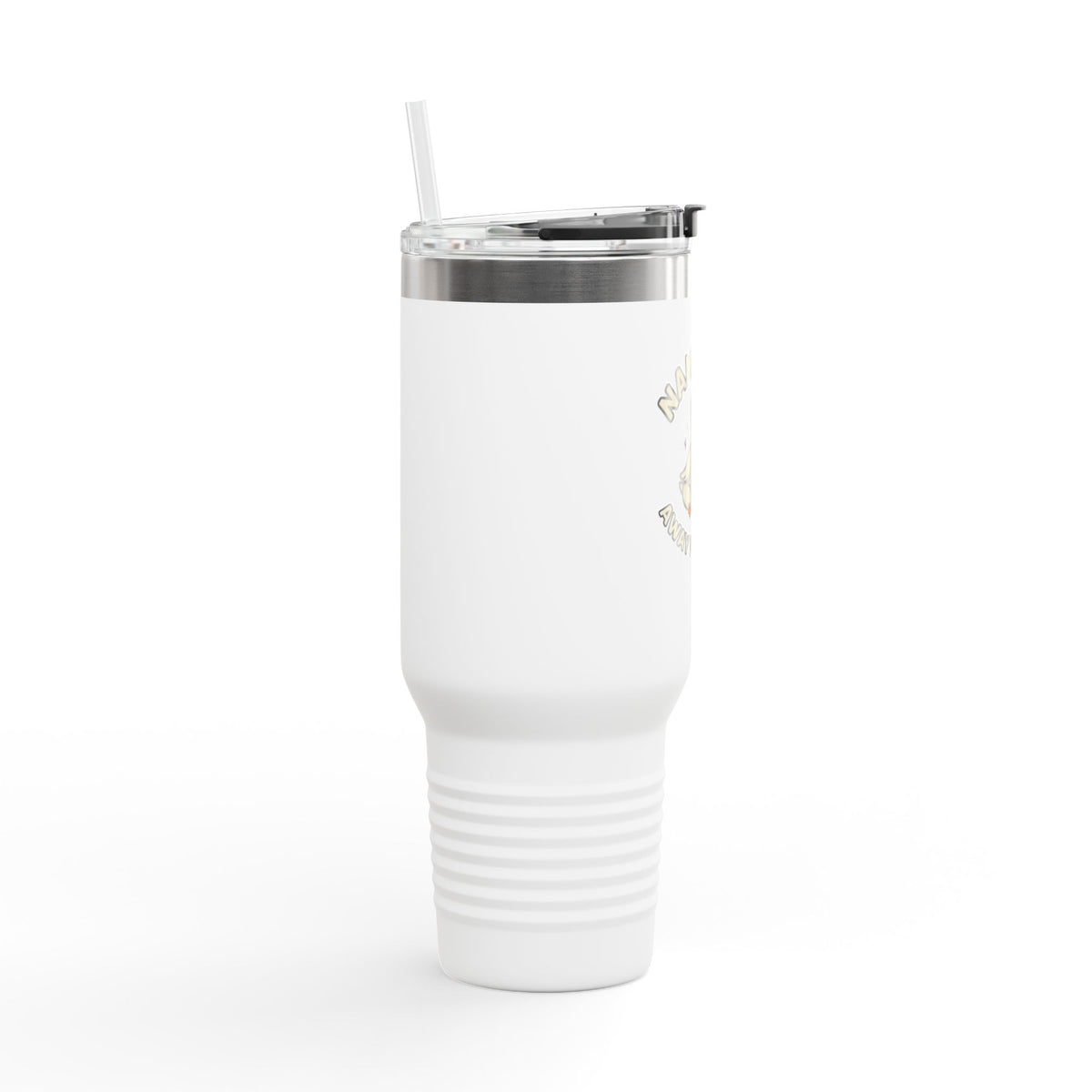 40oz Insulated Travel Mug — "Namaste Away From Me" Yoga Duck Stainless Tumbler