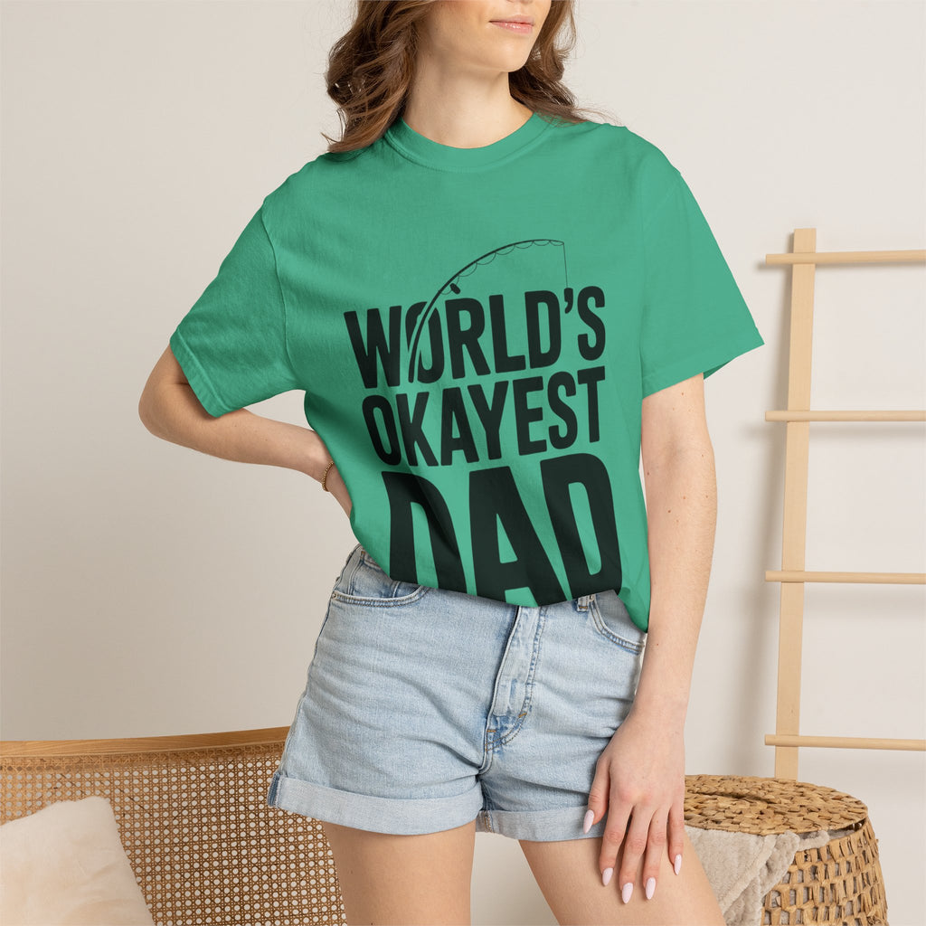 World's Okayest Dad Shirt, Funny Fishing Dad T-Shirt, Fathers Day Gift, Funny Dad Gift From Kids, Sarcastic Dad Tee