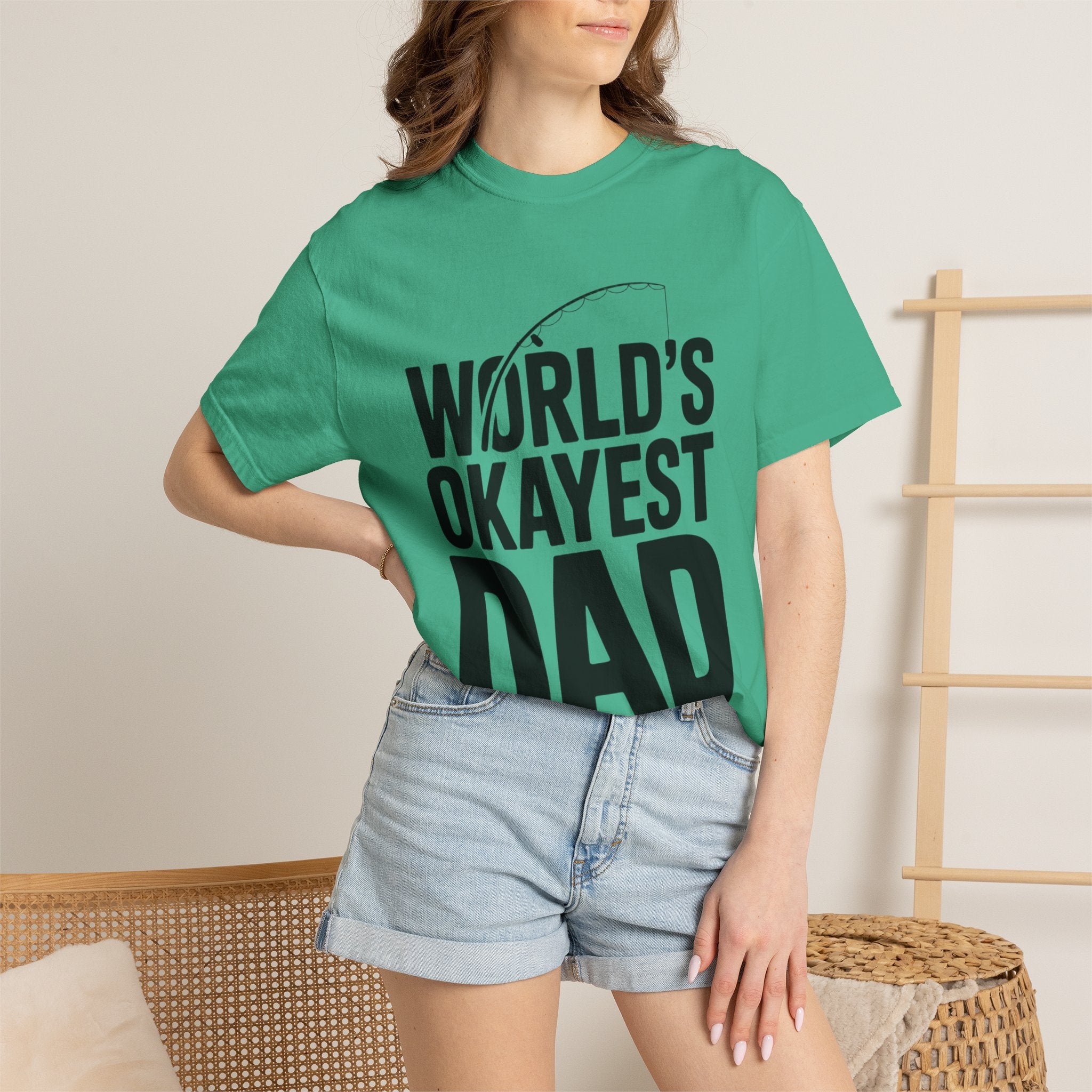 World's Okayest Dad Shirt, Funny Fishing Dad T-Shirt, Fathers Day Gift, Funny Dad Gift From Kids, Sarcastic Dad Tee