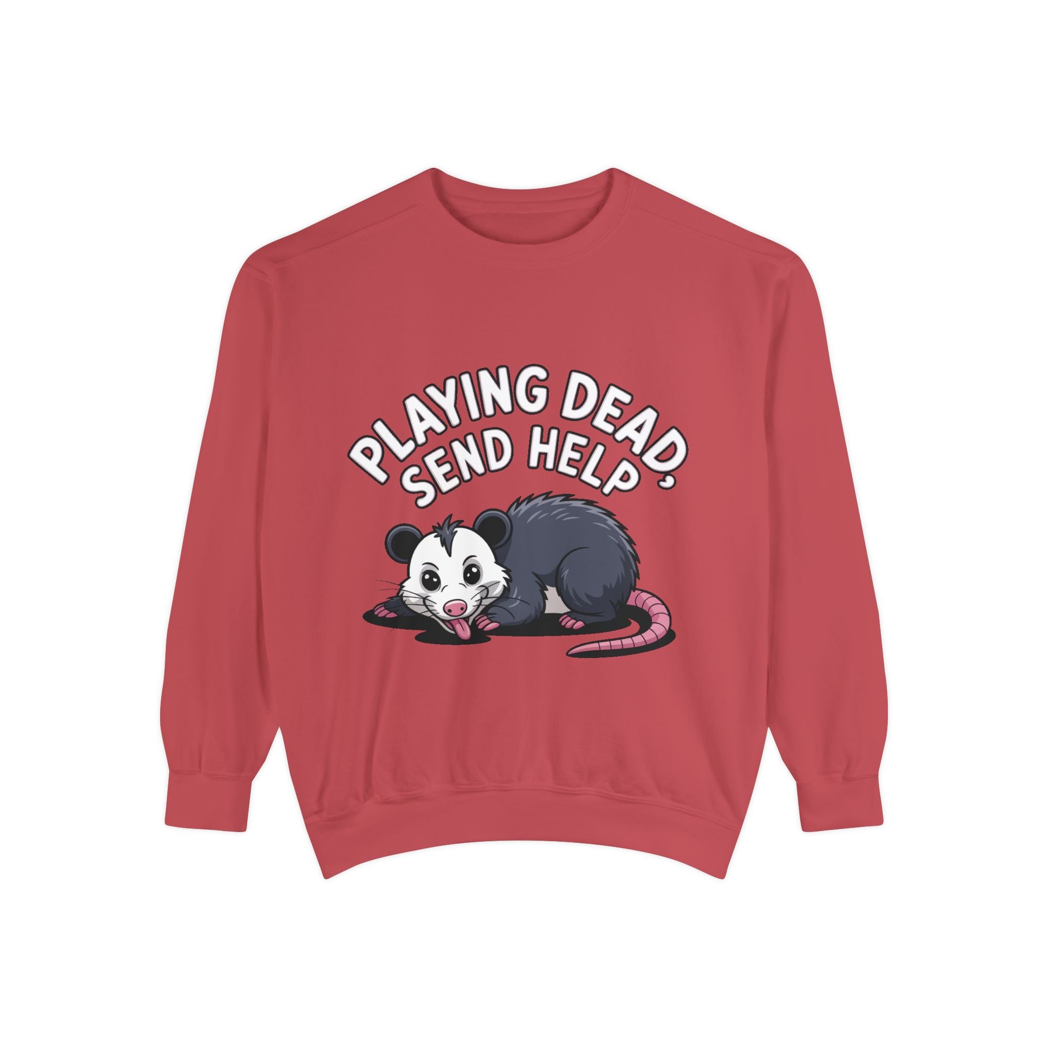 Funny Opossum Sweatshirt, Playing Dead Send Help Crewneck, Cute Possum Lover Gift, Funny Animal Sweatshirt for Introverts
