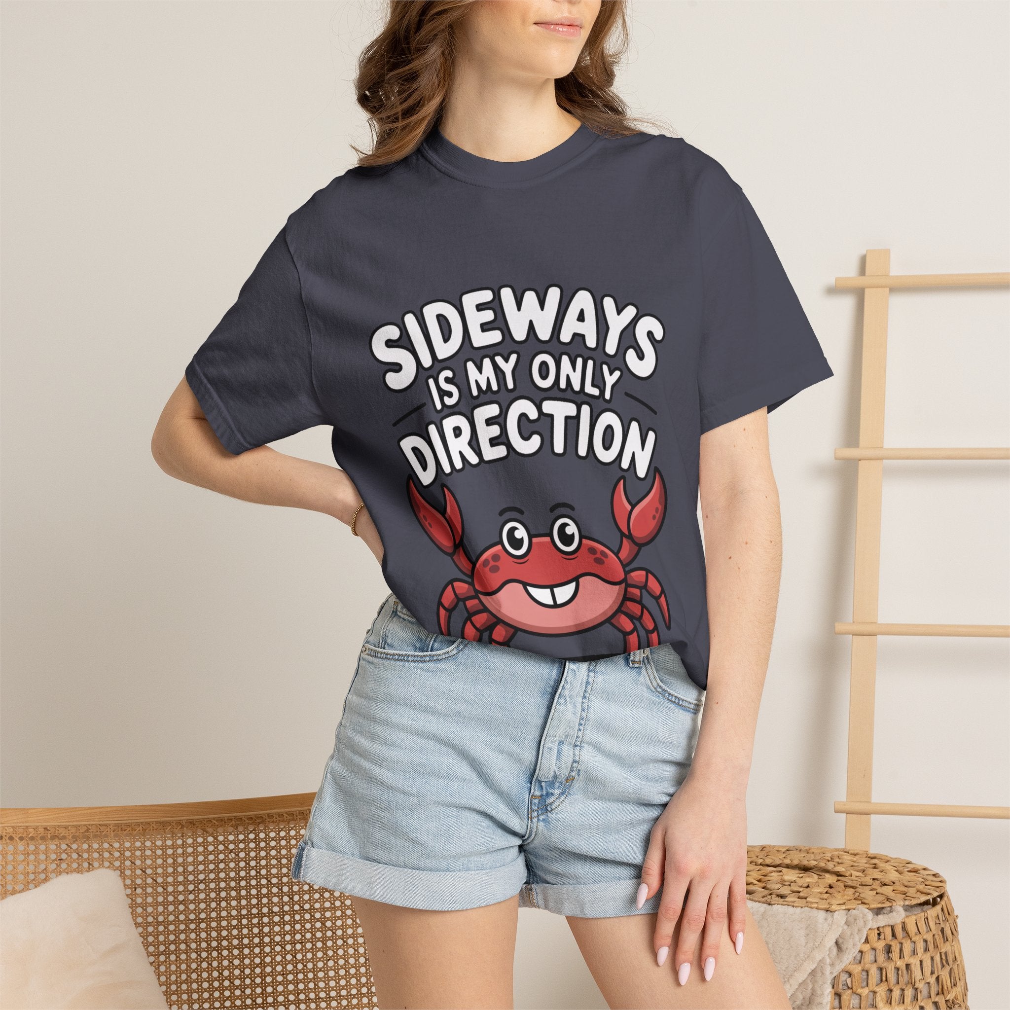 Funny Crab Shirt, Sideways Is My Only Direction T-Shirt, Cute Beach Crab Tee, Funny Ocean Animal Gift