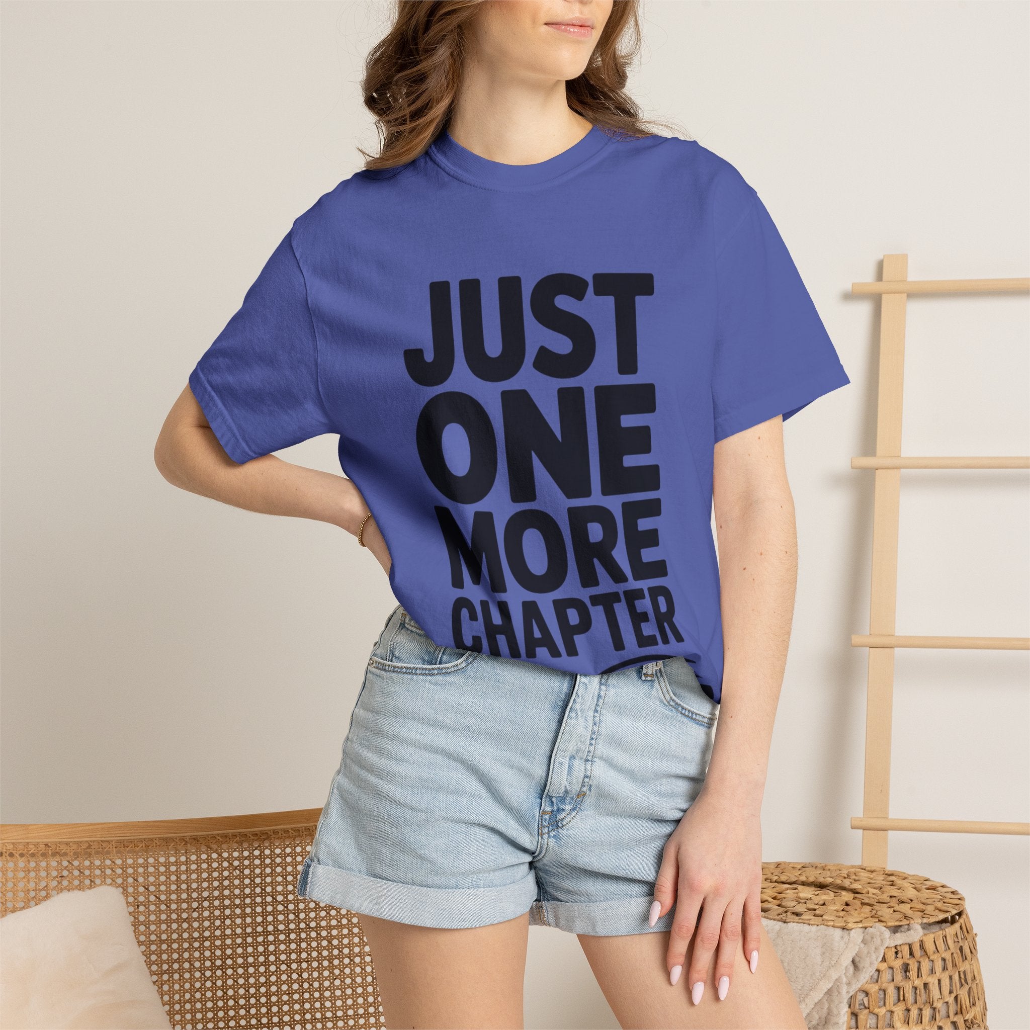 Just One More Chapter Shirt, Funny Book Lover T-Shirt, Bookworm Gift, Reading Addict Tee, Minimalist Typography Bookish Shirt