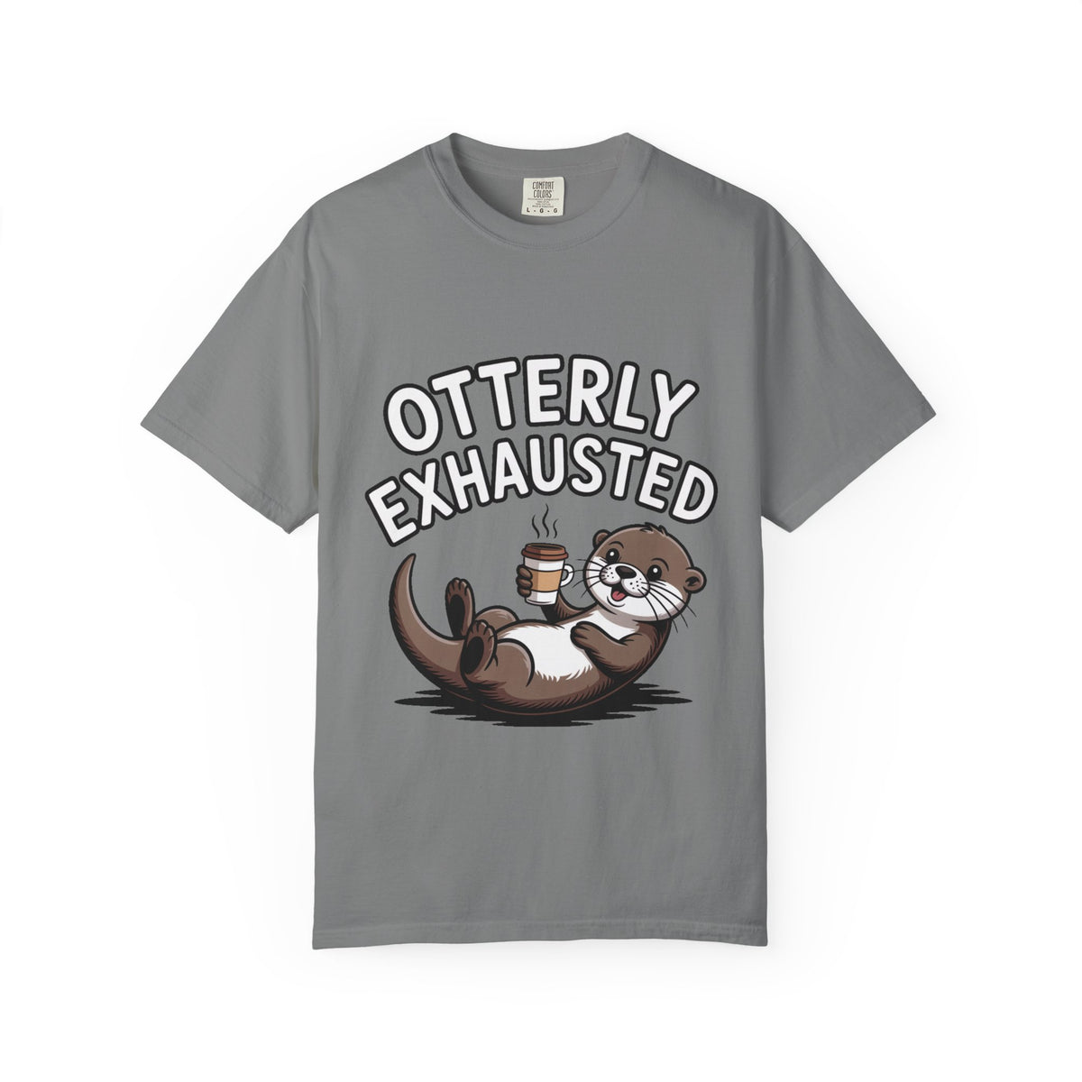 Otterly Exhausted Shirt, Funny Otter Coffee T-Shirt, Cute Otter Lover Gift, Sarcastic Coffee Lover Tee