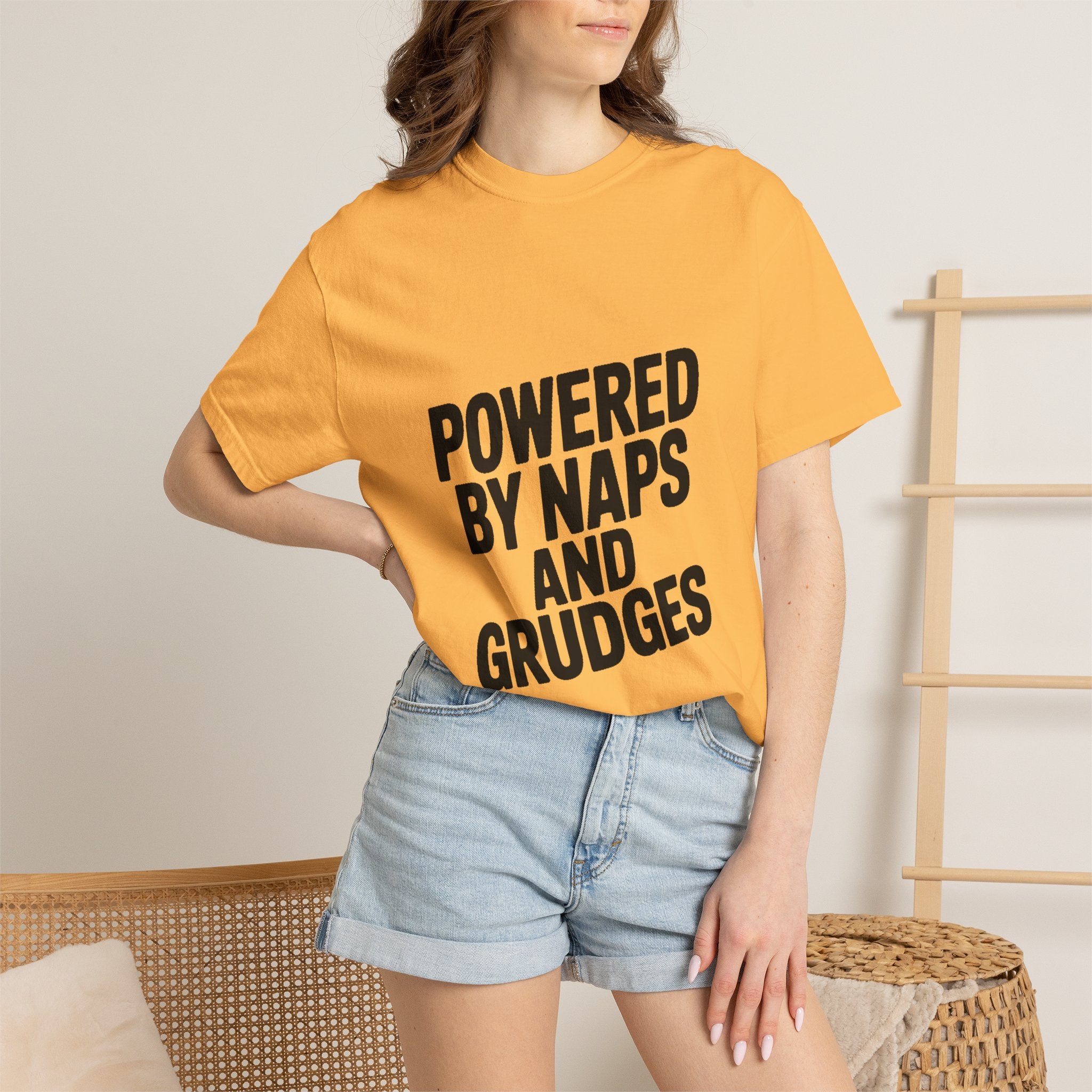 Powered By Naps And Grudges Shirt, Funny Sarcastic T-Shirt, Bold Typography Tee, Introvert Humor Gift