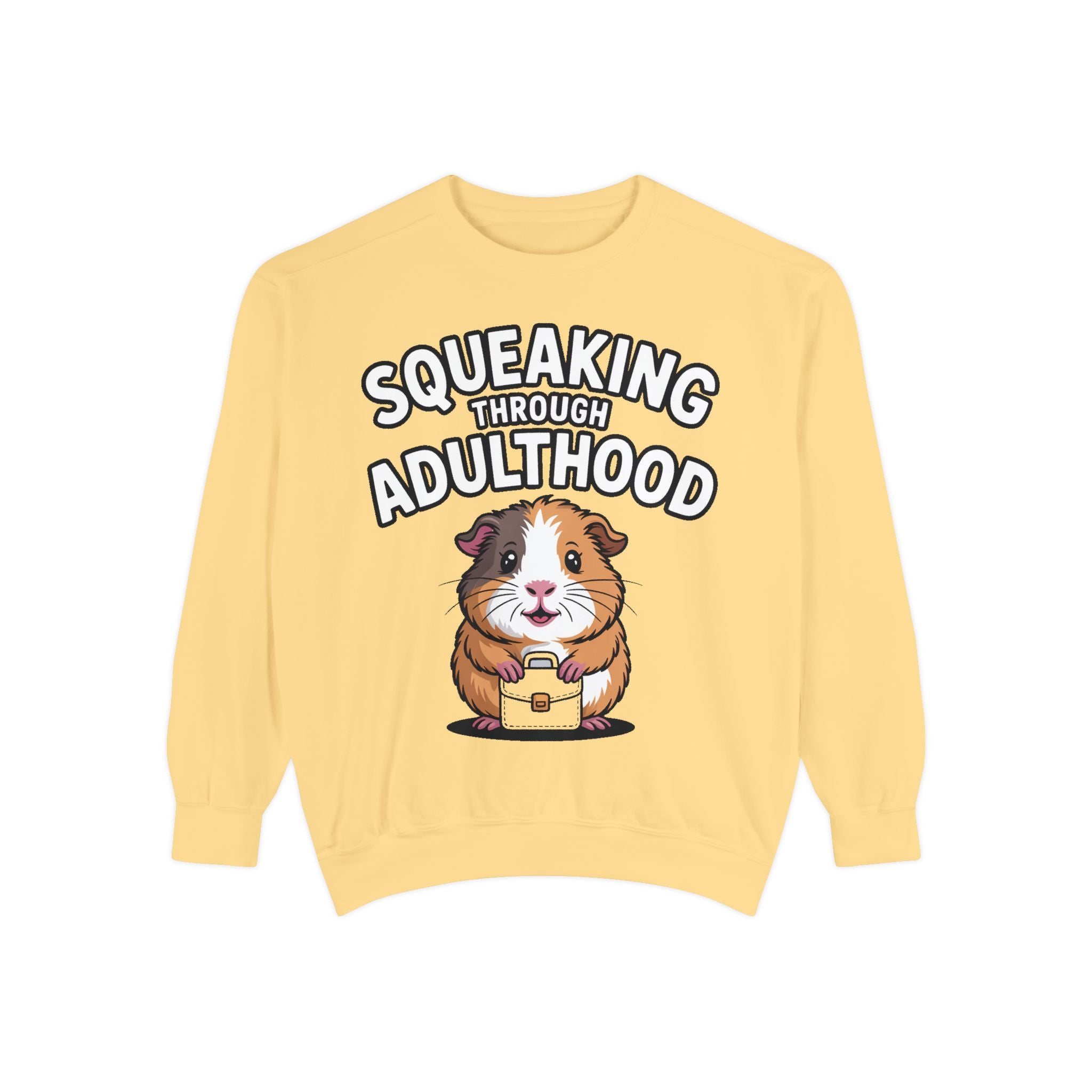 Guinea Pig Squeaking Through Adulthood Sweatshirt, Funny Guinea Pig Crewneck, Cute Adulting Sweatshirt, Guinea Pig Lover Gift