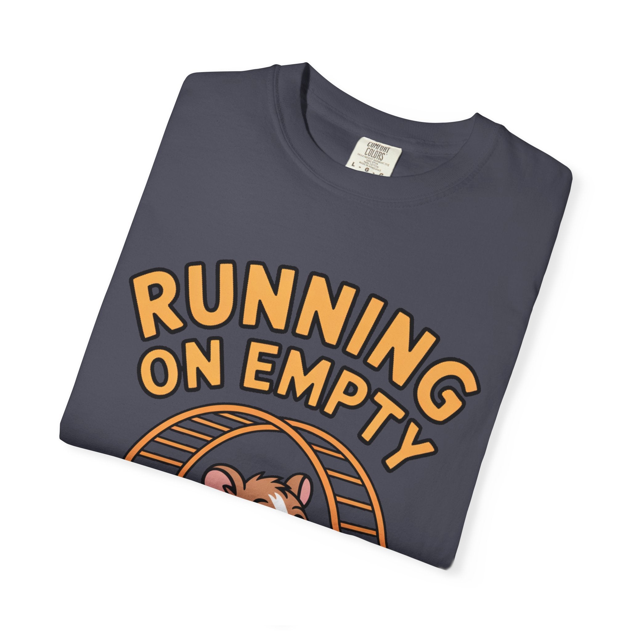 Running On Empty Hamster Shirt, Funny Tired Hamster T-Shirt, Exhausted Wheel Runner Tee, Funny Gift for Tired Friend