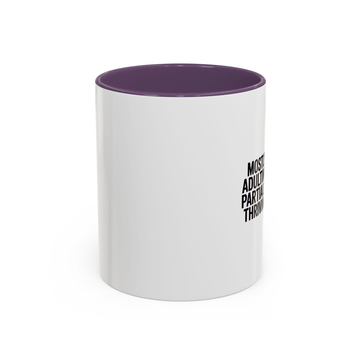 Mostly Adulting Partially Thriving Mug, Funny Sarcastic Coffee Cup, Adulting Gift, Minimalist Typography Mug, Coworker Gift