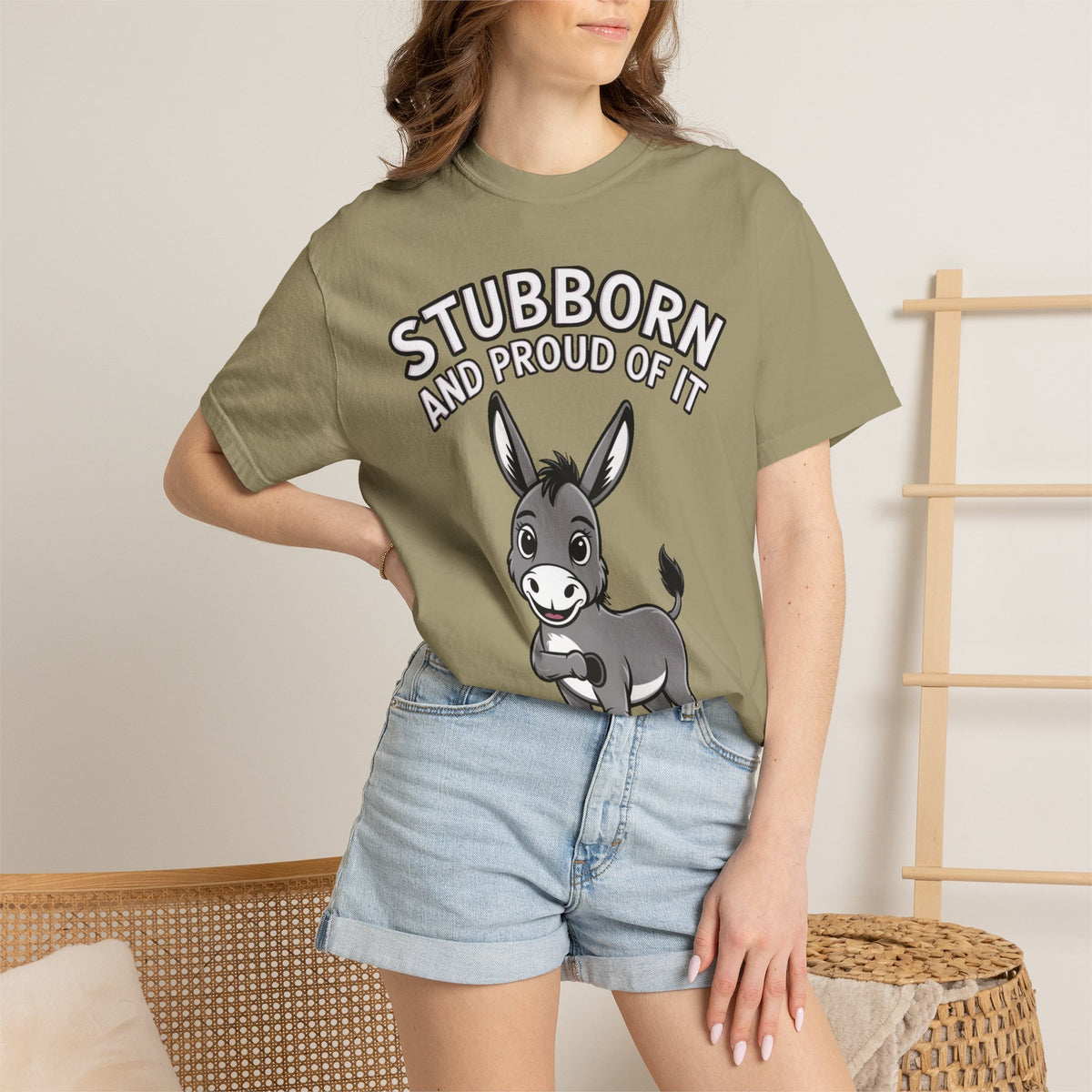 Stubborn Donkey T-Shirt, Funny 'Stubborn And Proud Of It' Tee, Cute Cartoon Donkey Shirt, Farm Animal Lover Gift