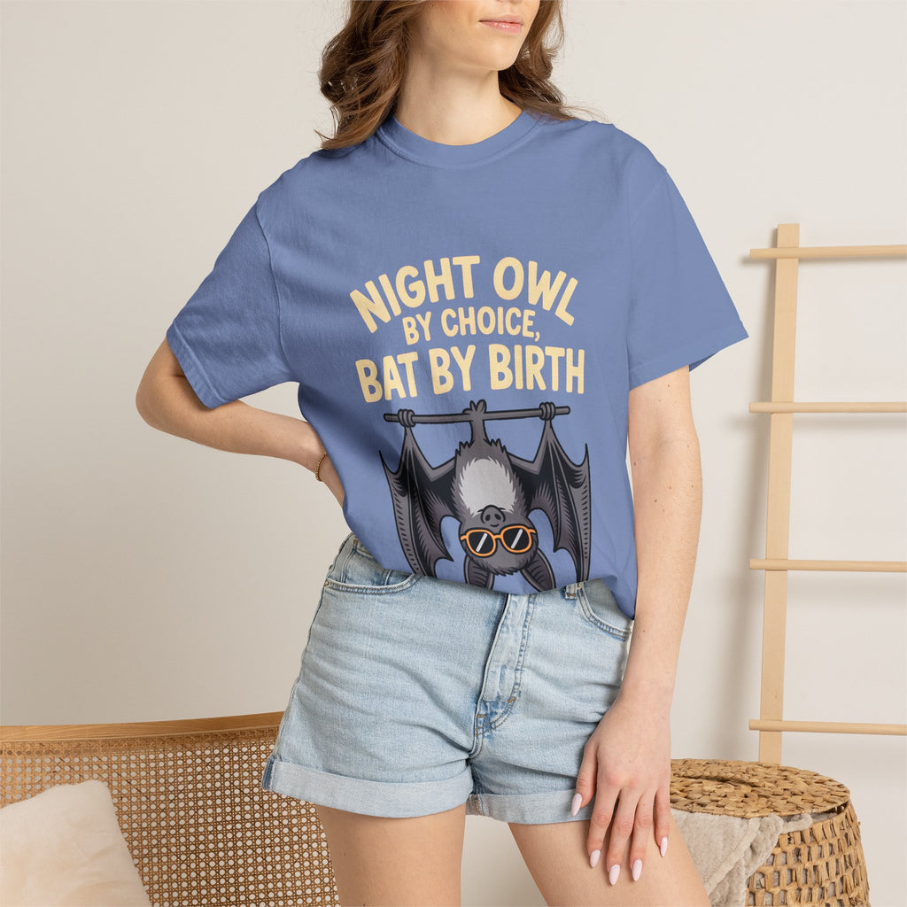 Night Owl By Choice Bat Shirt, Funny Bat T-Shirt, Cute Bat Wearing Sunglasses Tee, Halloween Gift for Night Owls