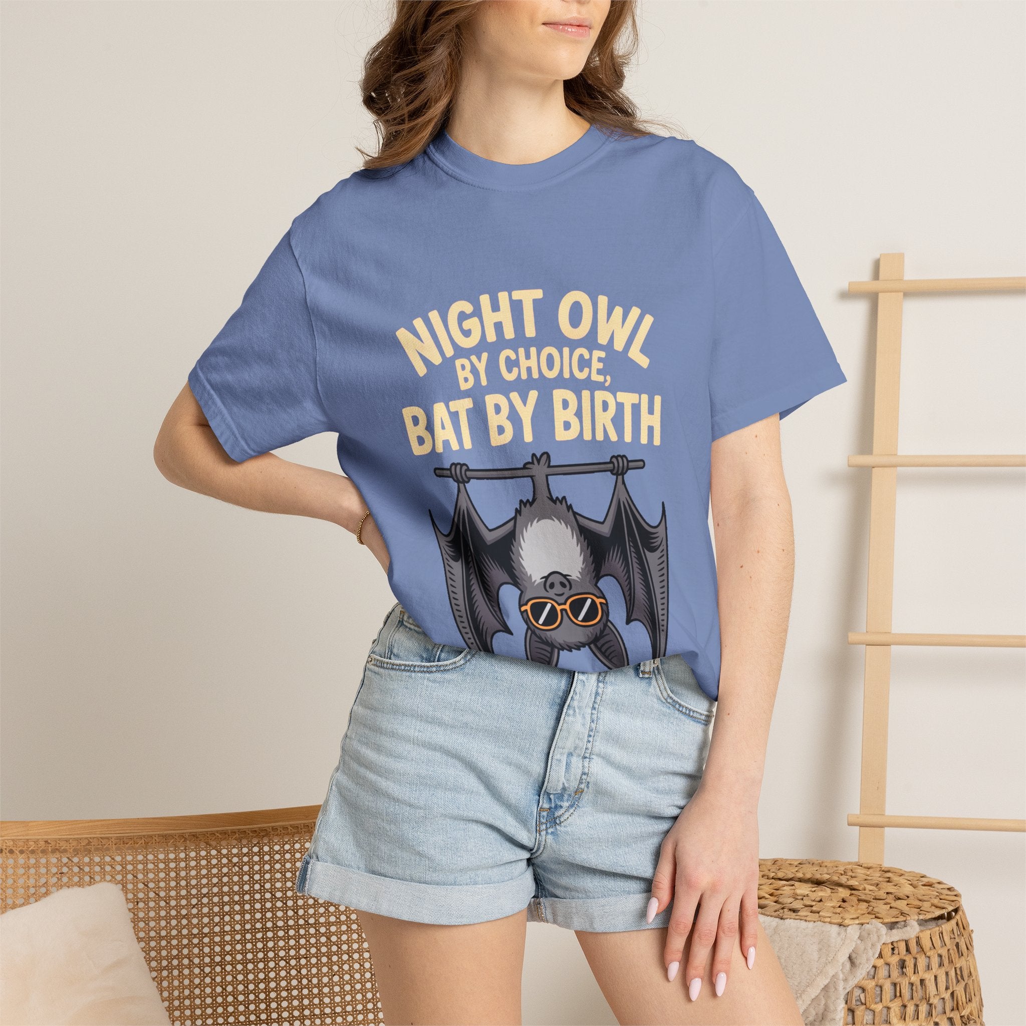 Night Owl By Choice Bat Shirt, Funny Bat T-Shirt, Cute Bat Wearing Sunglasses Tee, Halloween Gift for Night Owls
