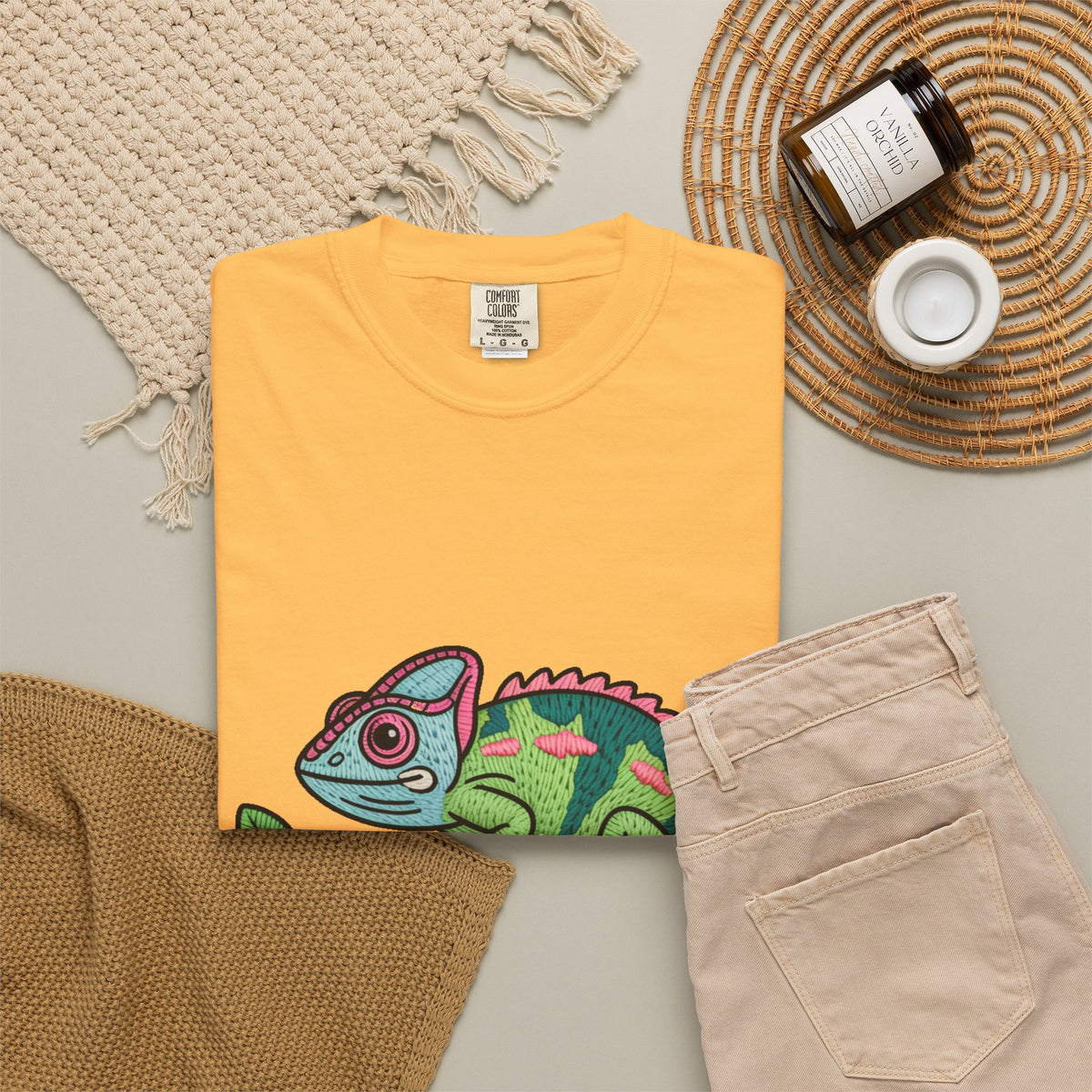 Cute Chameleon Shirt, Chameleon On A Branch T-Shirt, Cartoon Reptile Lover Gift, Funny Chameleon Tee
