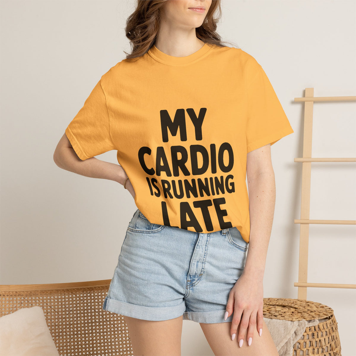 My Cardio Is Running Late Shirt, Funny Gym Excuse T-Shirt, Sarcastic Workout Tee, Lazy Fitness Humor Gift
