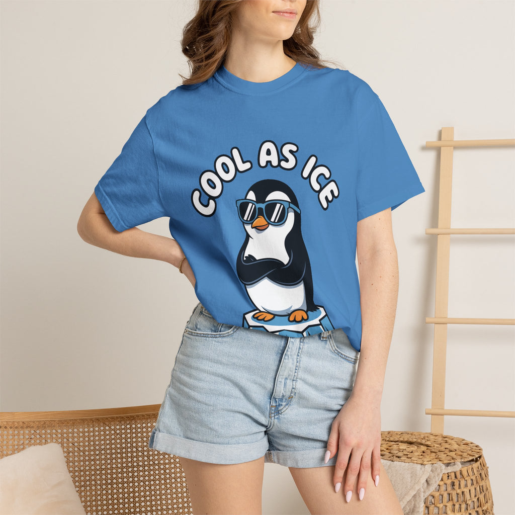 Cool As Ice Penguin Shirt, Funny Sunglasses Penguin T-Shirt, Cute Winter Animal Tee, Ice Block Bird Lover Gift