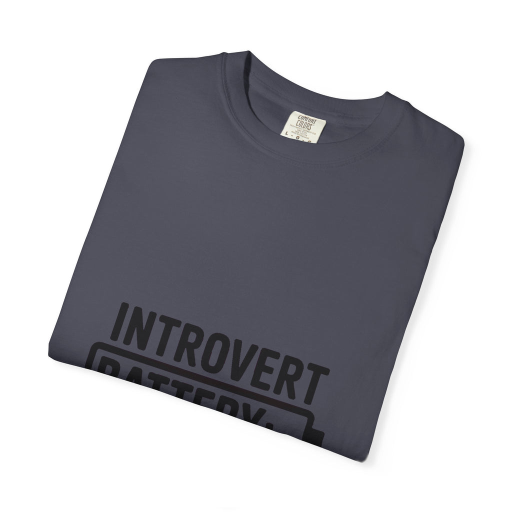 Introvert Battery Low Shirt, Funny Introvert Battery 12% Tee, Social Anxiety Humor T-Shirt, Sarcastic Gift for Introverts