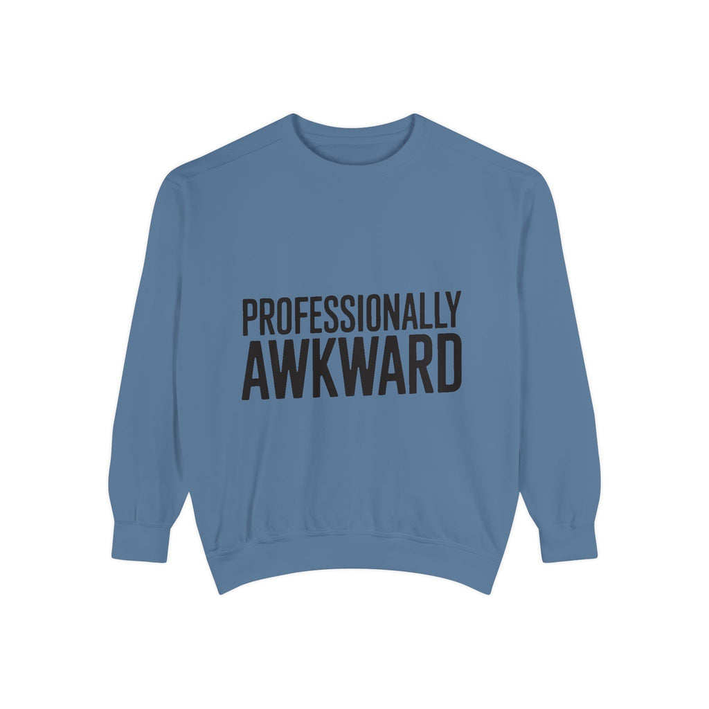 Professionally Awkward Sweatshirt, Funny Embroidered Crewneck, Minimalist Typography Sweatshirt, Sarcastic Coworker Gift