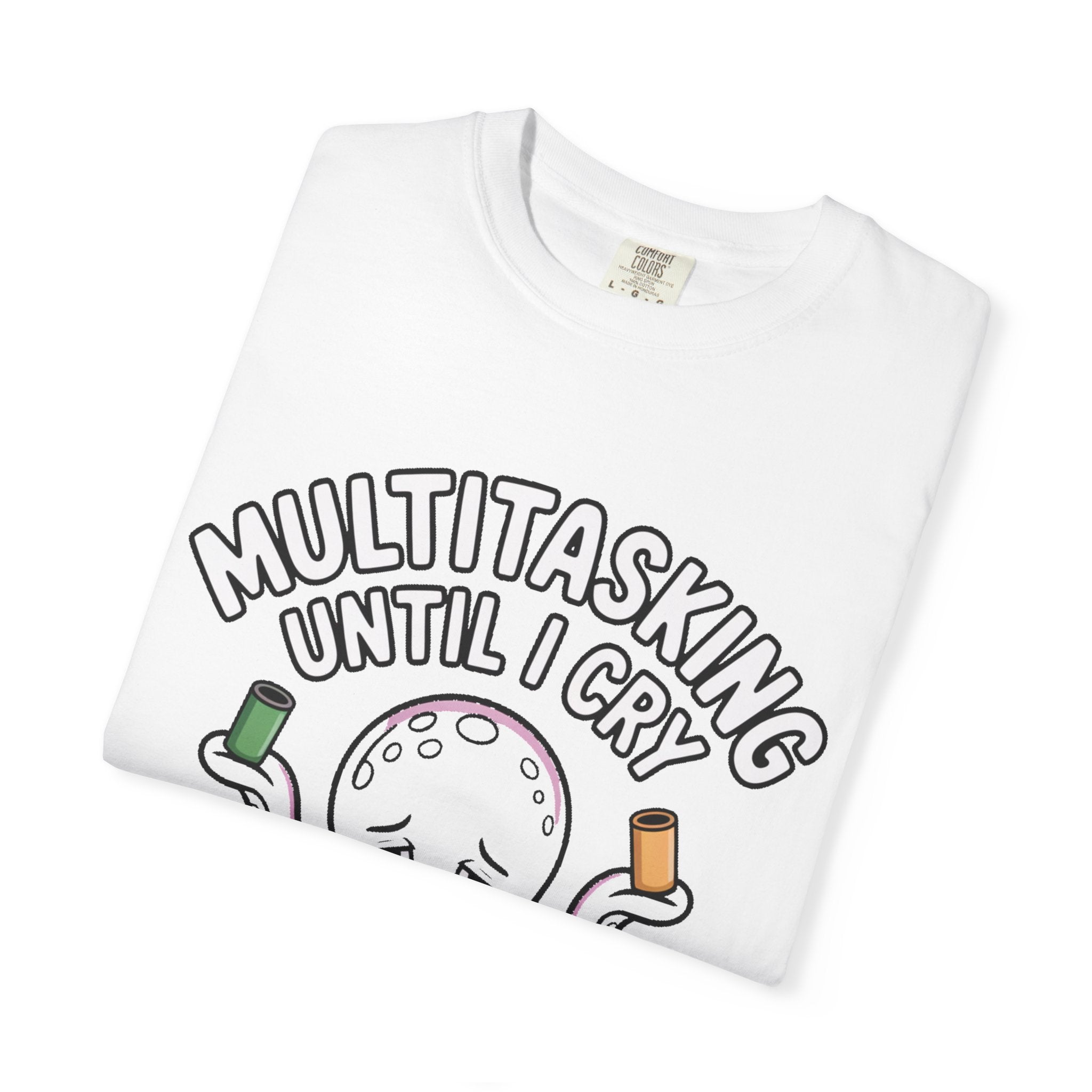 Multitasking Octopus Shirt, Funny Stressed Octopus T-Shirt, Multitasking Until I Cry Tee, Cute Cartoon Octopus Gift