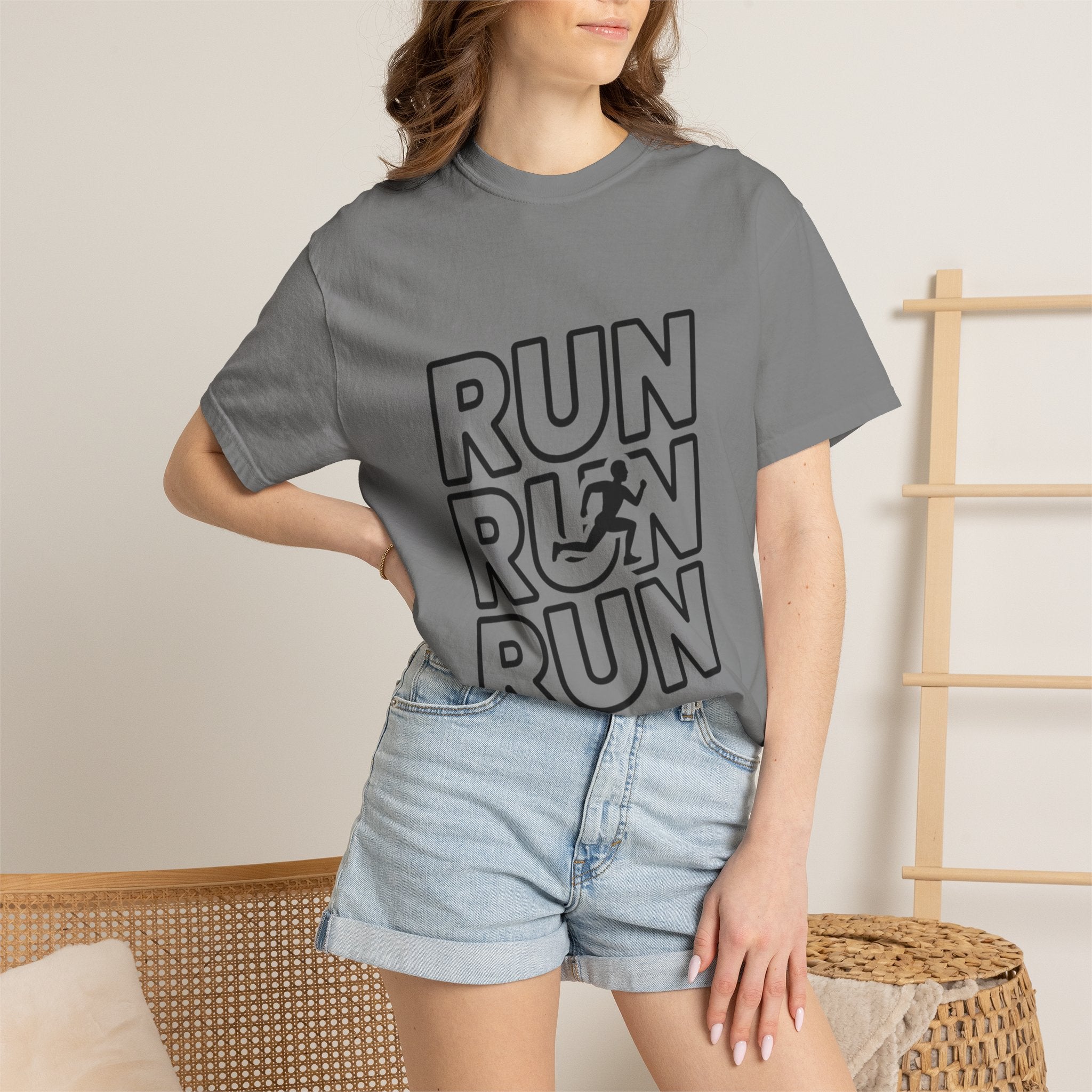 Run Run Run Typography T-Shirt