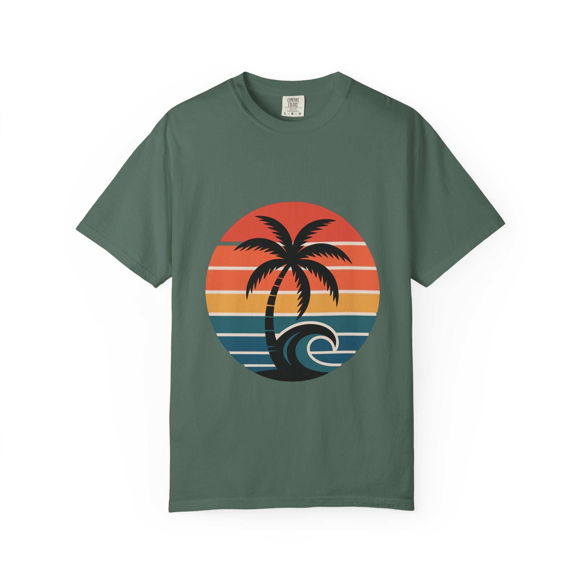 Salt Air Messy Hair Beach Shirt, Retro Sunset Badge T-Shirt, Vintage Palm Tree Wave Tee, Summer Vacation Gift
