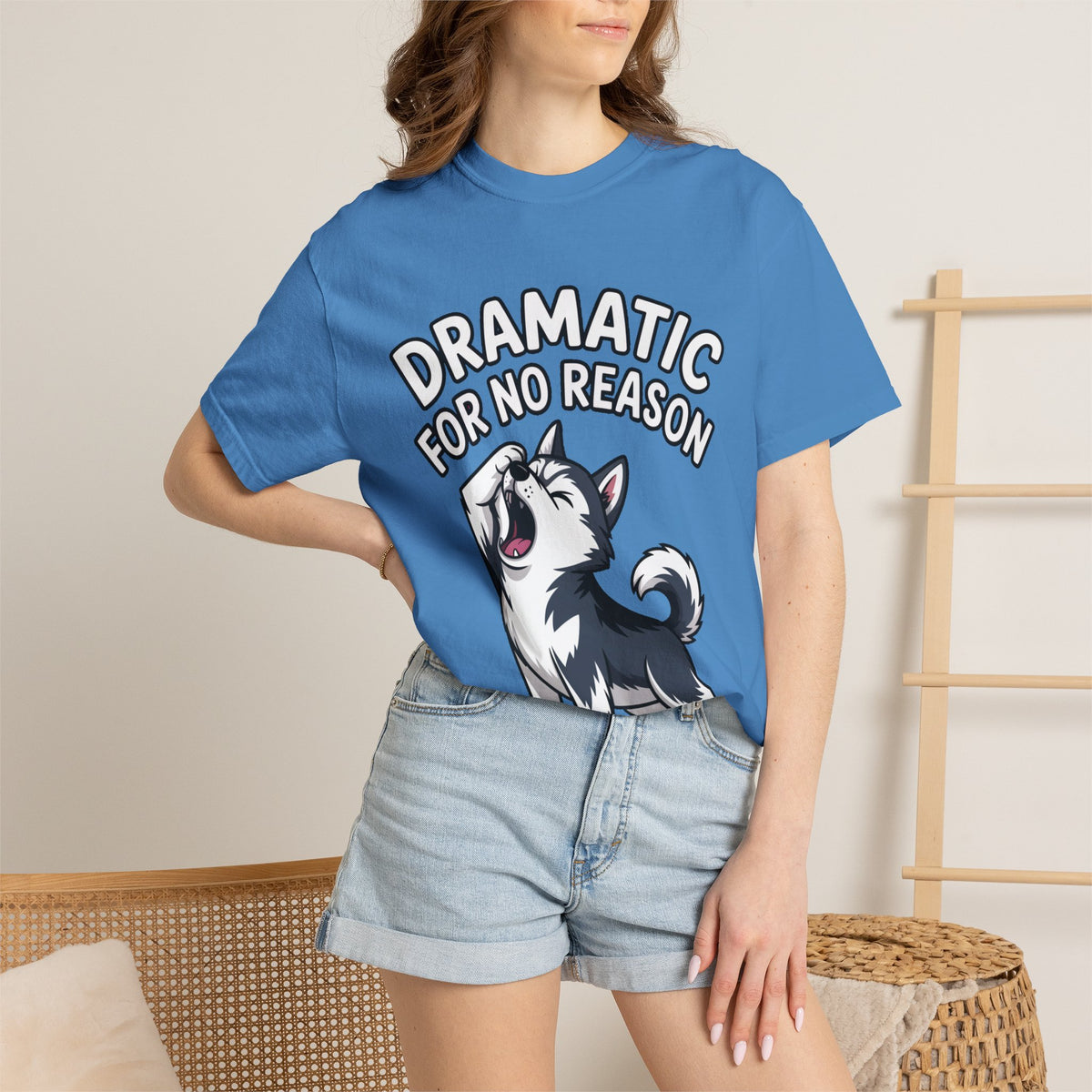Dramatic Husky Shirt, Funny Dog Lover T-Shirt, Cute Husky Meme Tee, Dramatic For No Reason Gift Shirt