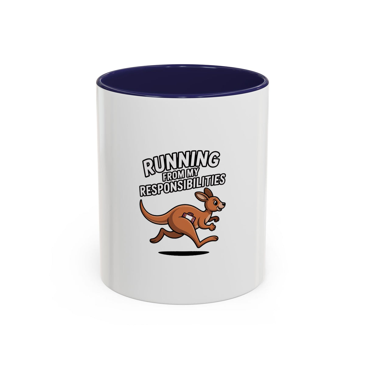 Running From My Responsibilities Mug, Funny Kangaroo Coffee Mug, Cute Cartoon Animal Gift, Sarcastic Adulting Mug for Procrastinators