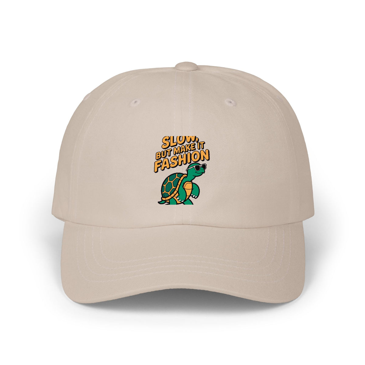 Slow But Fashion Turtle Dad Cap, Funny Sunglasses Turtle Hat, Cute Embroidered Turtle Cap, Sarcastic Animal Lover Gift
