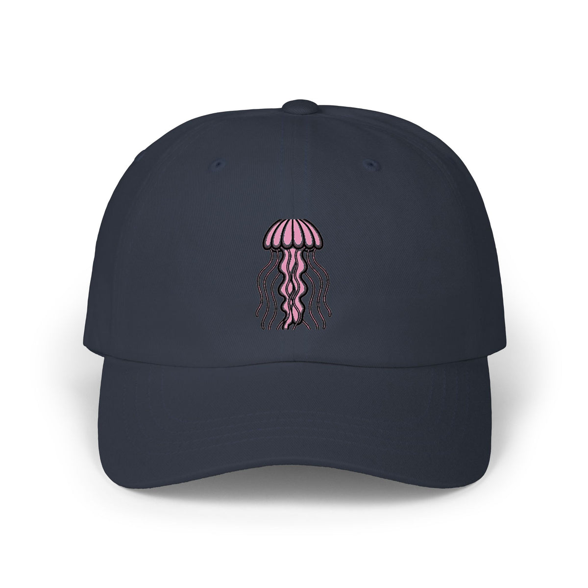Glowing Jellyfish Dad Hat, Cute Cartoon Jellyfish Embroidered Cap, Ocean Lover Gift, Unstructured Baseball Cap for Beach Days