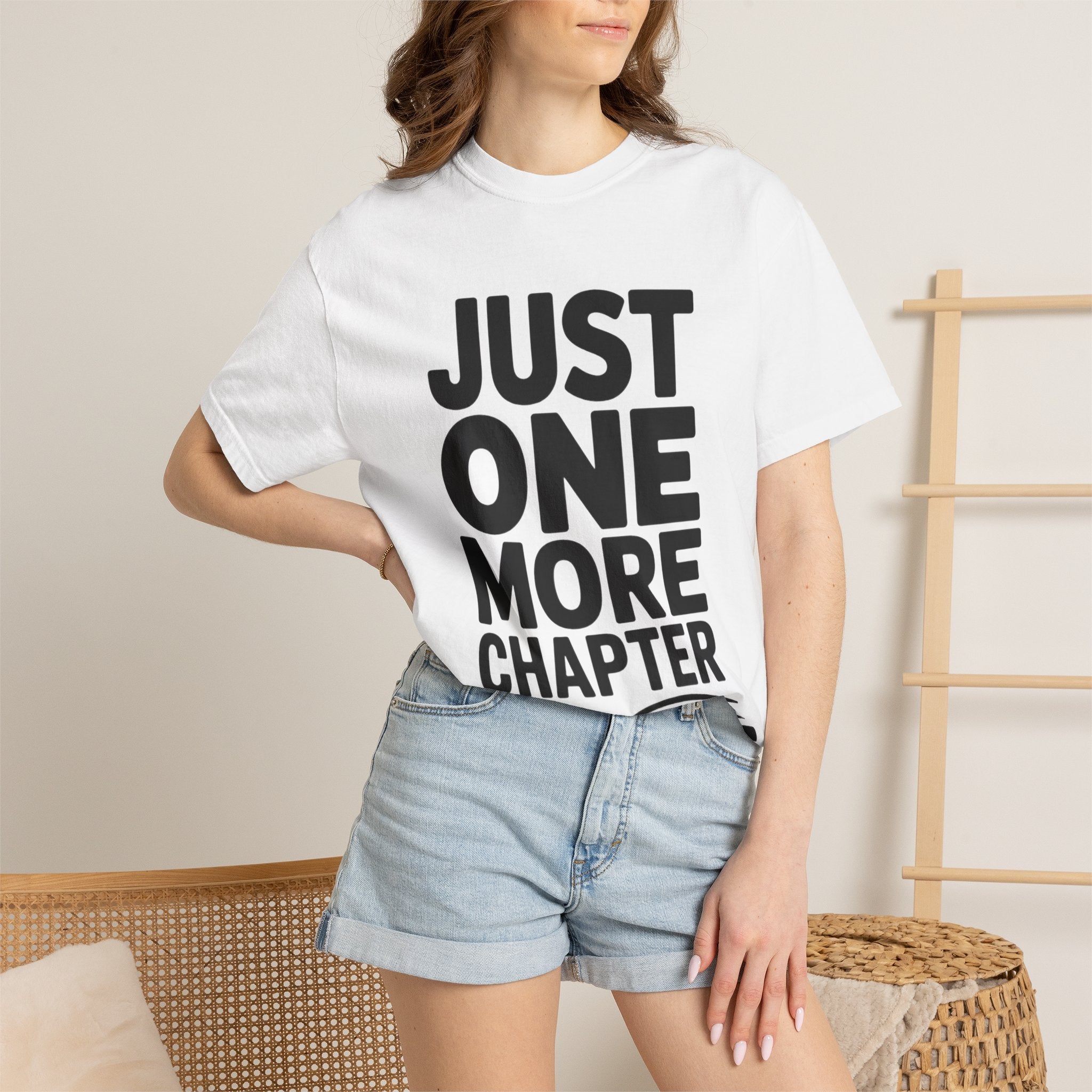 Just One More Chapter Shirt, Funny Book Lover T-Shirt, Bookworm Gift, Reading Addict Tee, Minimalist Typography Bookish Shirt