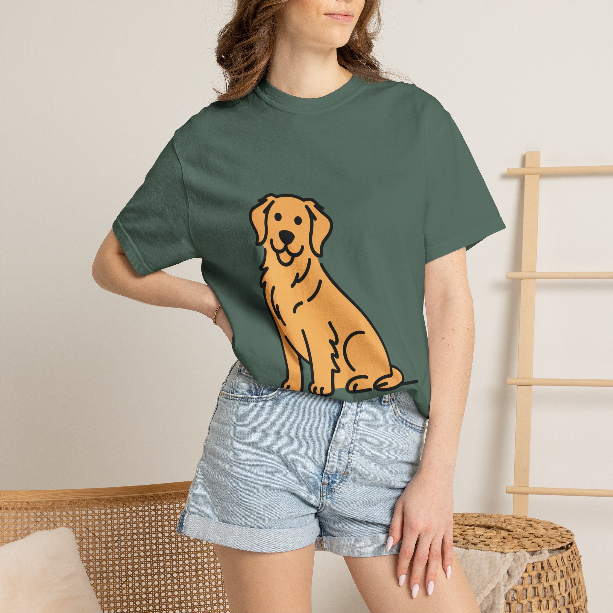 Golden Retriever Shirt, Minimalist Dog Silhouette T-Shirt, Cute Line Art Dog Lover Gift, Retriever Mom Dad Tee