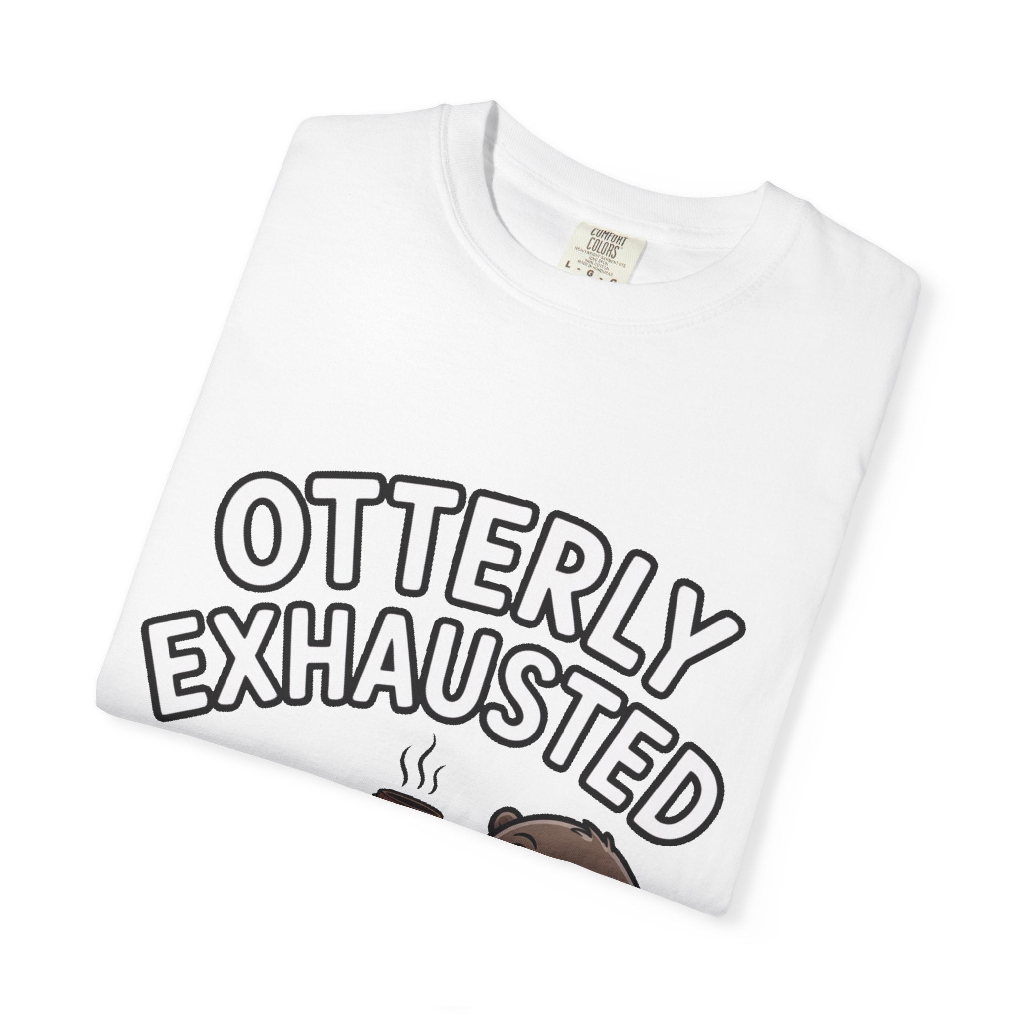 Otterly Exhausted Shirt, Funny Otter Coffee T-Shirt, Cute Otter Lover Gift, Sarcastic Coffee Lover Tee