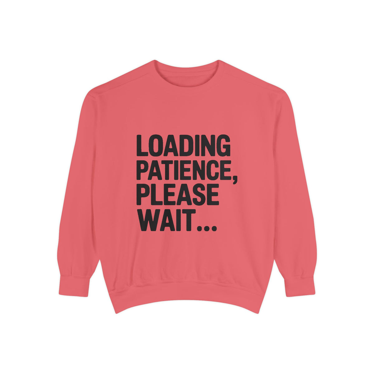 Loading Patience Please Wait Sweatshirt, Funny Sarcastic Crewneck, Embroidered Patch Style Pullover, Gift for Tired Adults