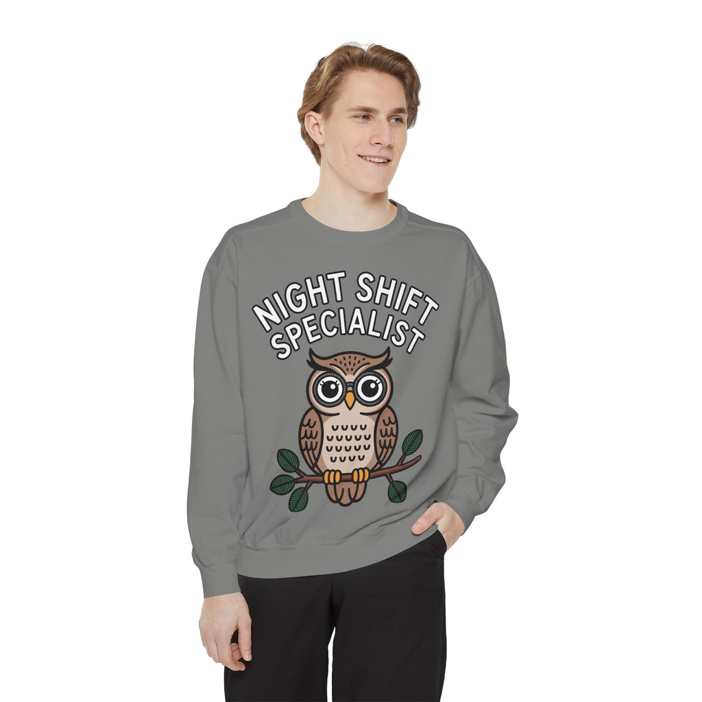 Night Shift Owl Sweatshirt, Funny Night Owl Crewneck, Night Shift Specialist Gift, Cute Bird Lover Sweatshirt, Nurse Gift