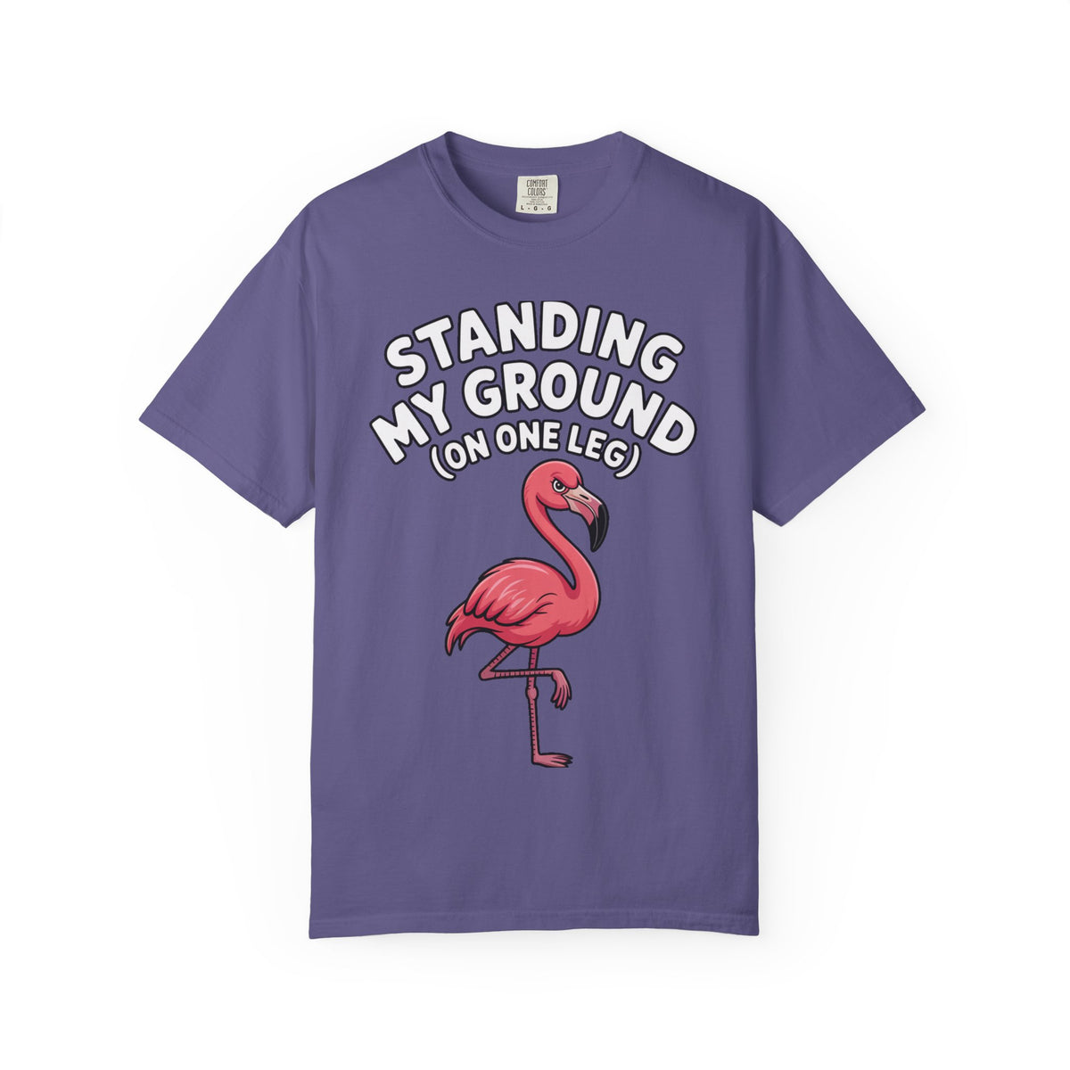 Standing My Ground Flamingo Shirt, Funny One Leg Flamingo T-Shirt, Sassy Bird Lover Gift, Cute Cartoon Flamingo Tee