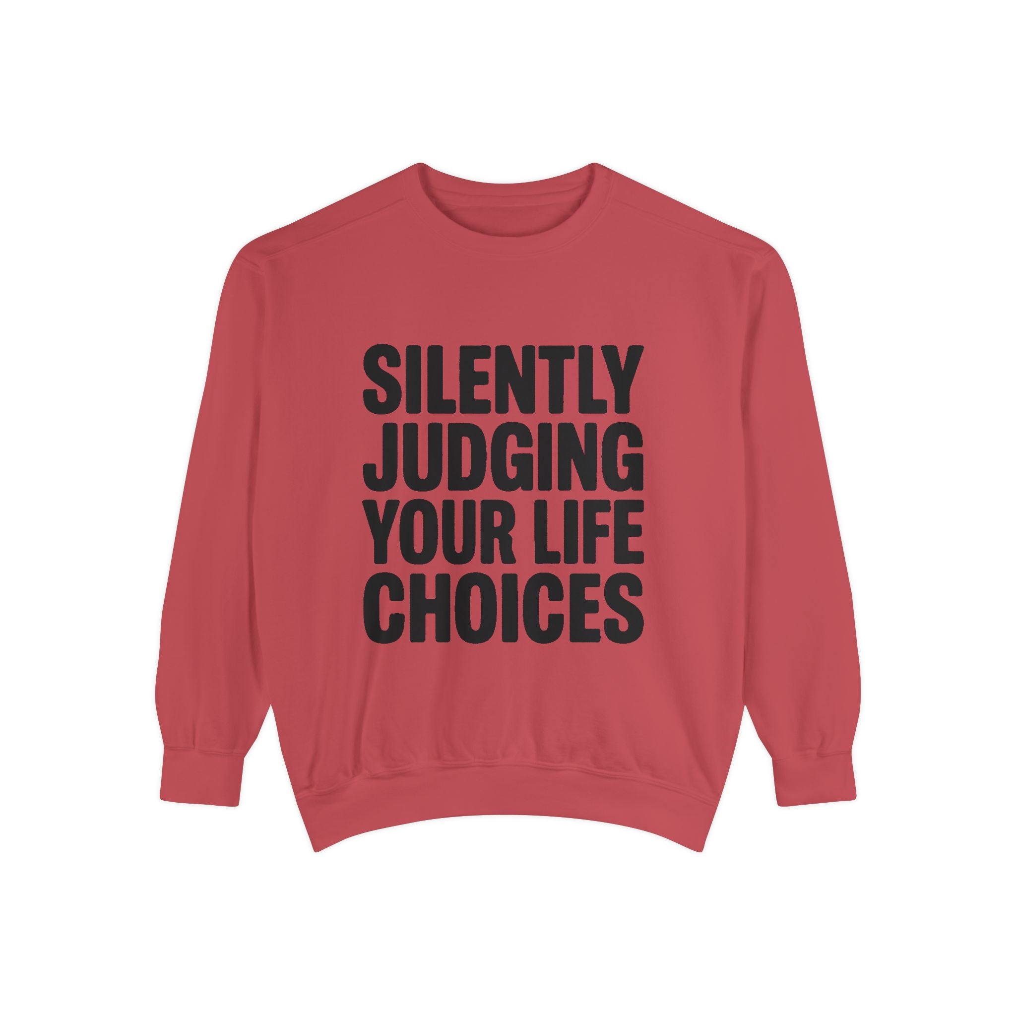 Silently Judging Your Life Choices Sweatshirt, Funny Sarcastic Crewneck, Embroidered Patch Style Sweatshirt, Snarky Gift