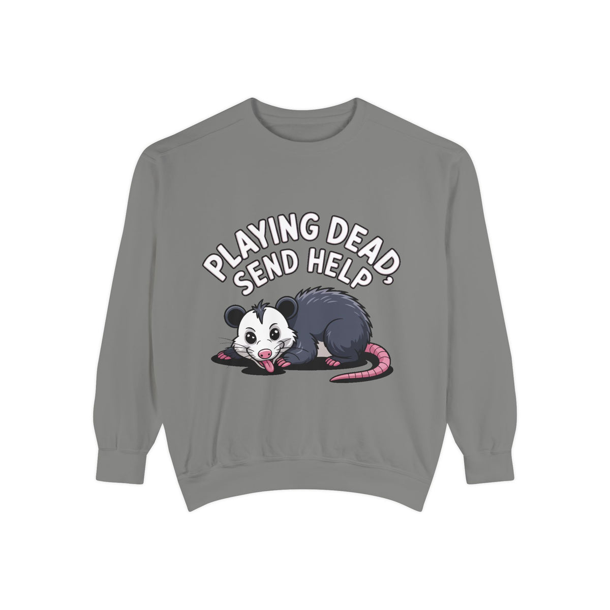 Funny Opossum Sweatshirt, Playing Dead Send Help Crewneck, Cute Possum Lover Gift, Funny Animal Sweatshirt for Introverts