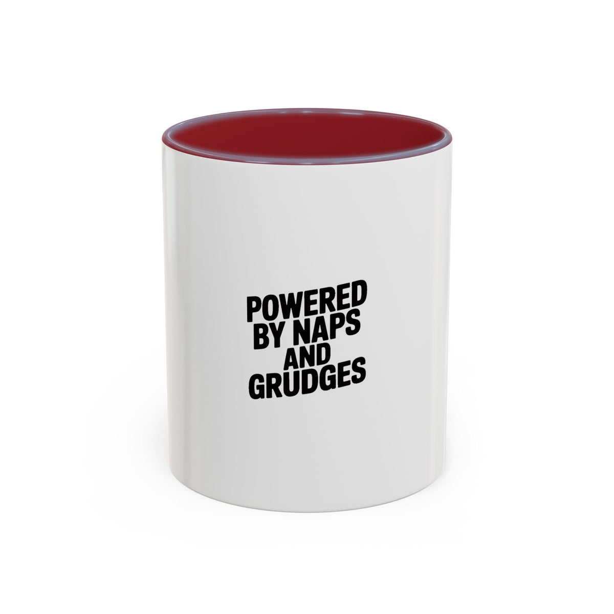 Powered By Naps And Grudges Mug, Funny Sarcastic Coffee Mug, Introvert Gift, Bold Typography Mug, Sassy Quote Coffee Cup Gift
