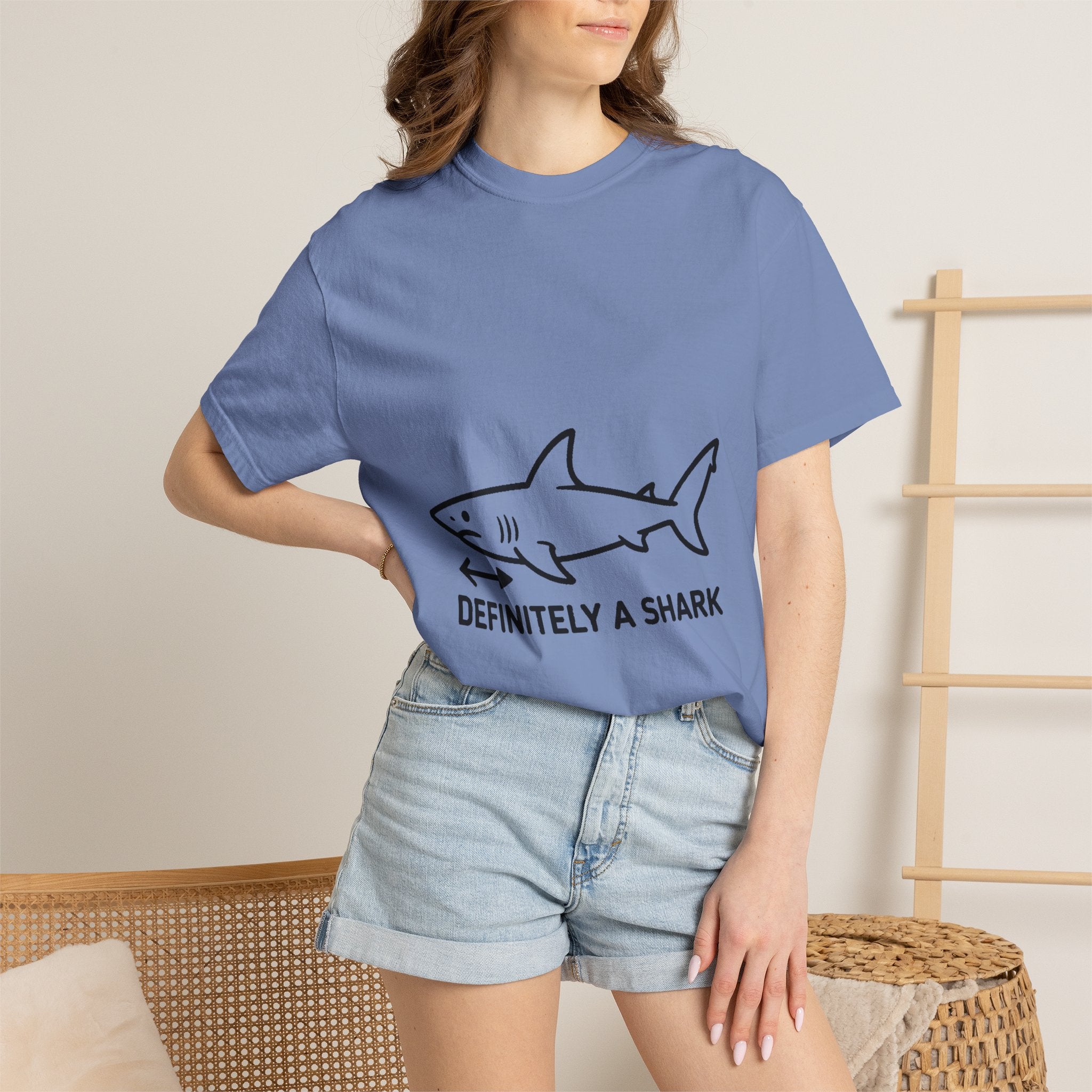 Definitely A Shark Diagram Shirt, Funny Deadpan Meme Tee, Sarcastic Textbook Diagram T-Shirt, Shark Lover Gift