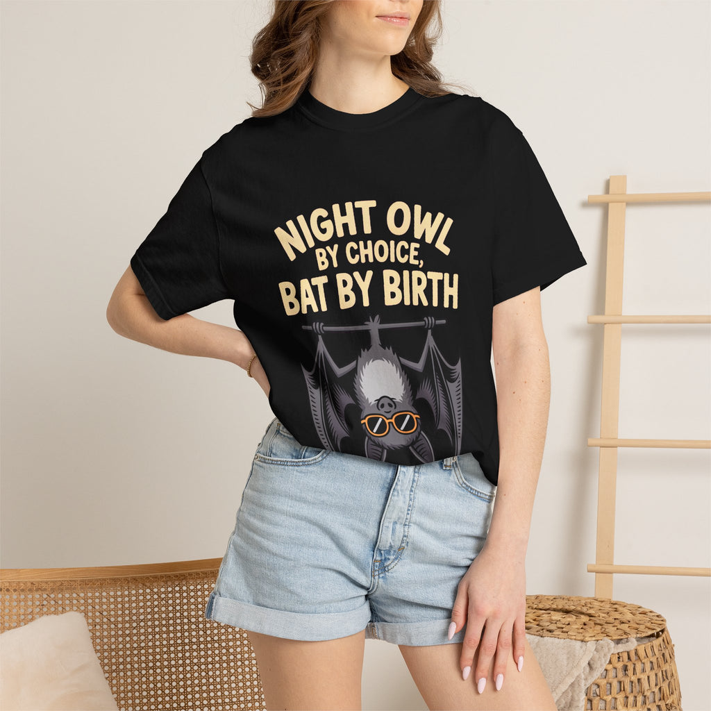 Night Owl By Choice Bat Shirt, Funny Bat T-Shirt, Cute Bat Wearing Sunglasses Tee, Halloween Gift for Night Owls