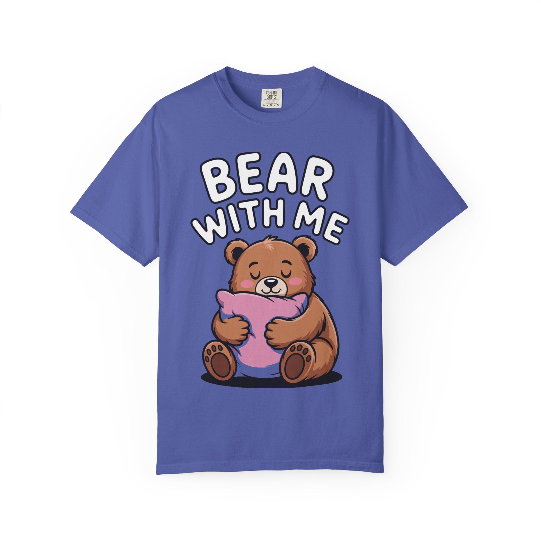 Bear With Me Shirt, Cute Sleepy Bear T-Shirt, Funny Bear Hug Pillow Tee, Cozy Introvert Gift