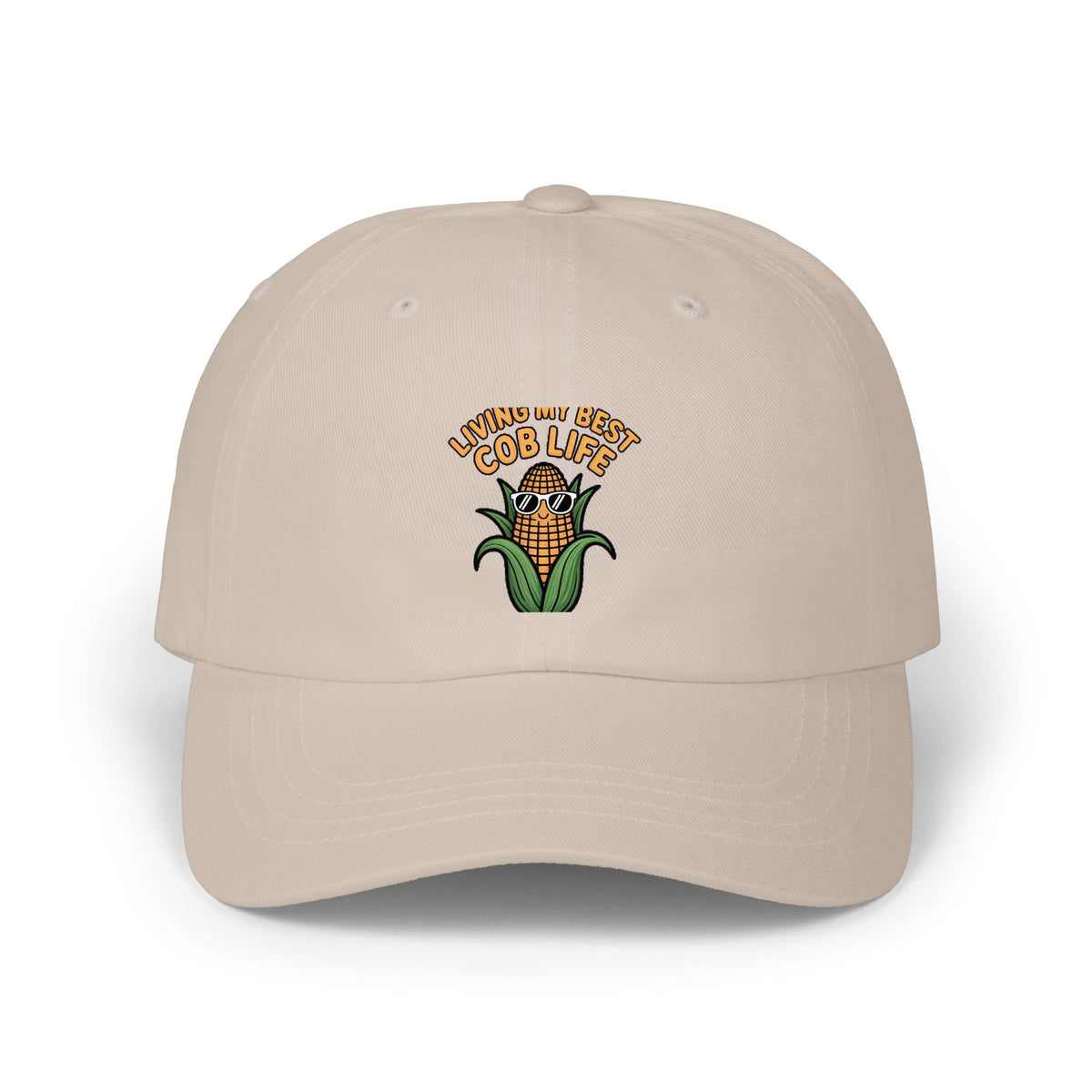 Funny Corn Dad Hat, Living My Best Cob Life Cap, Cute Sunglasses Corn Embroidered Hat, Vegetable Pun Gift, Summer BBQ Hat