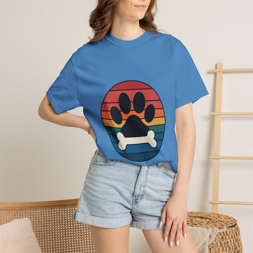 Dog Mom Retro Badge Shirt, Vintage Sunset Dog Lover T-Shirt, Retro Travel Sticker Style Dog Mama Gift Tee