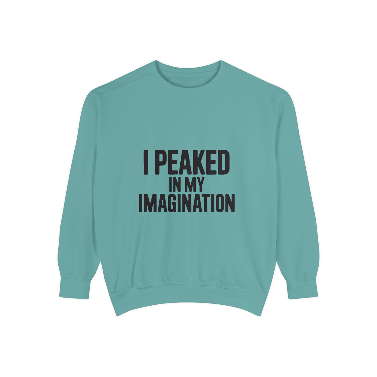 I Peaked In My Imagination Sweatshirt, Funny Sarcastic Crewneck, Bold Typography Embroidered Sweatshirt, Daydreamer Gift