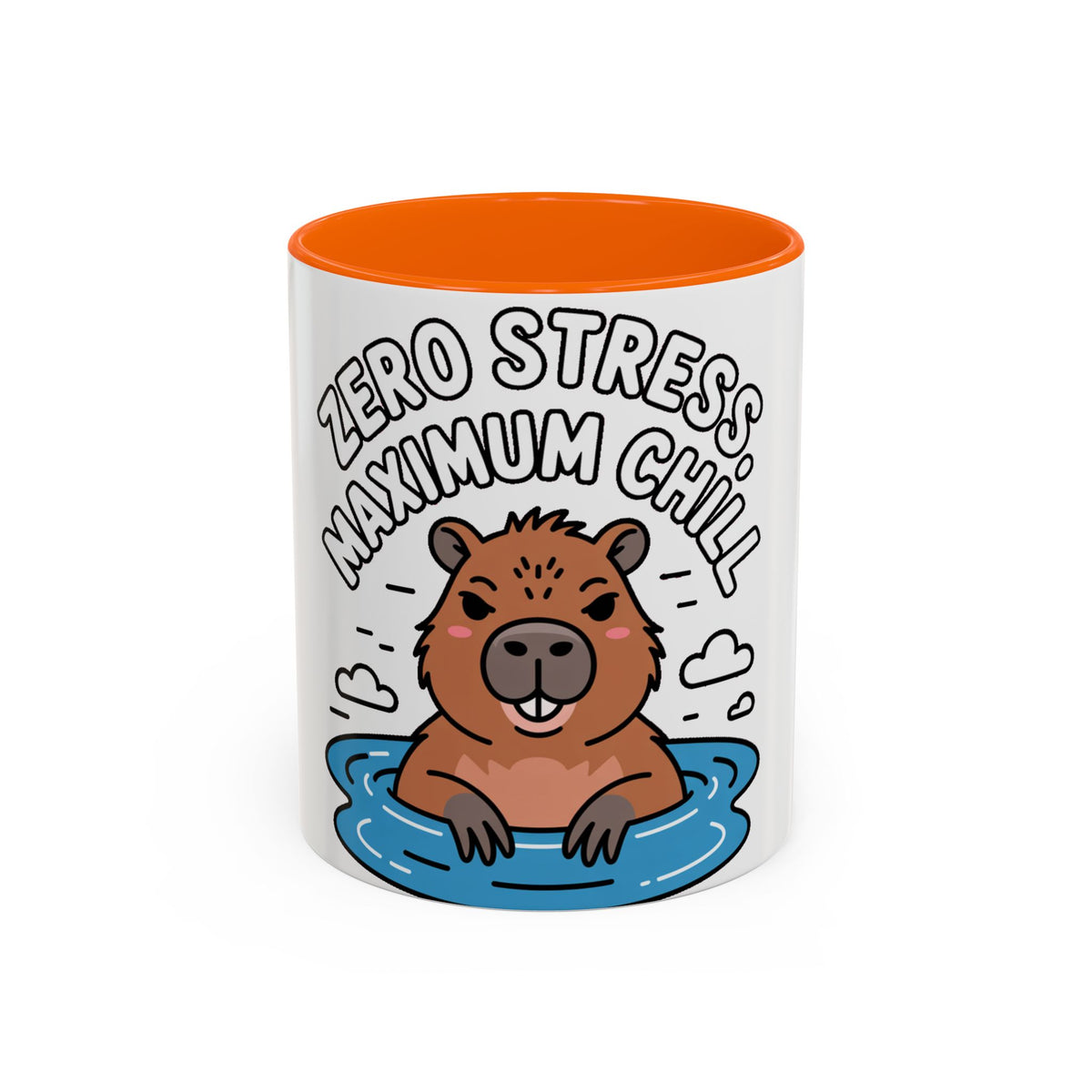 Zero Stress Capybara Mug, Funny Chill Capybara Coffee Cup, Cute Hot Spring Animal Gift, Zero Stress Maximum Chill Mug