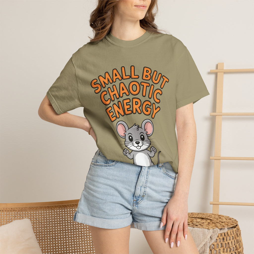 Small But Chaotic Energy Mouse Shirt, Funny Mouse T-Shirt, Cute Cartoon Animal Tee, Sarcastic Gift for Her