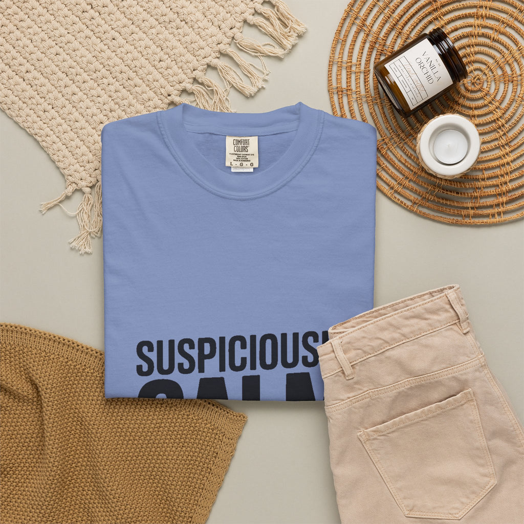 Suspiciously Calm Right Now Shirt, Funny Sarcastic T-Shirt, Bold Typography Tee, Anxiety Humor Shirt, Sarcastic Gift for Him Her