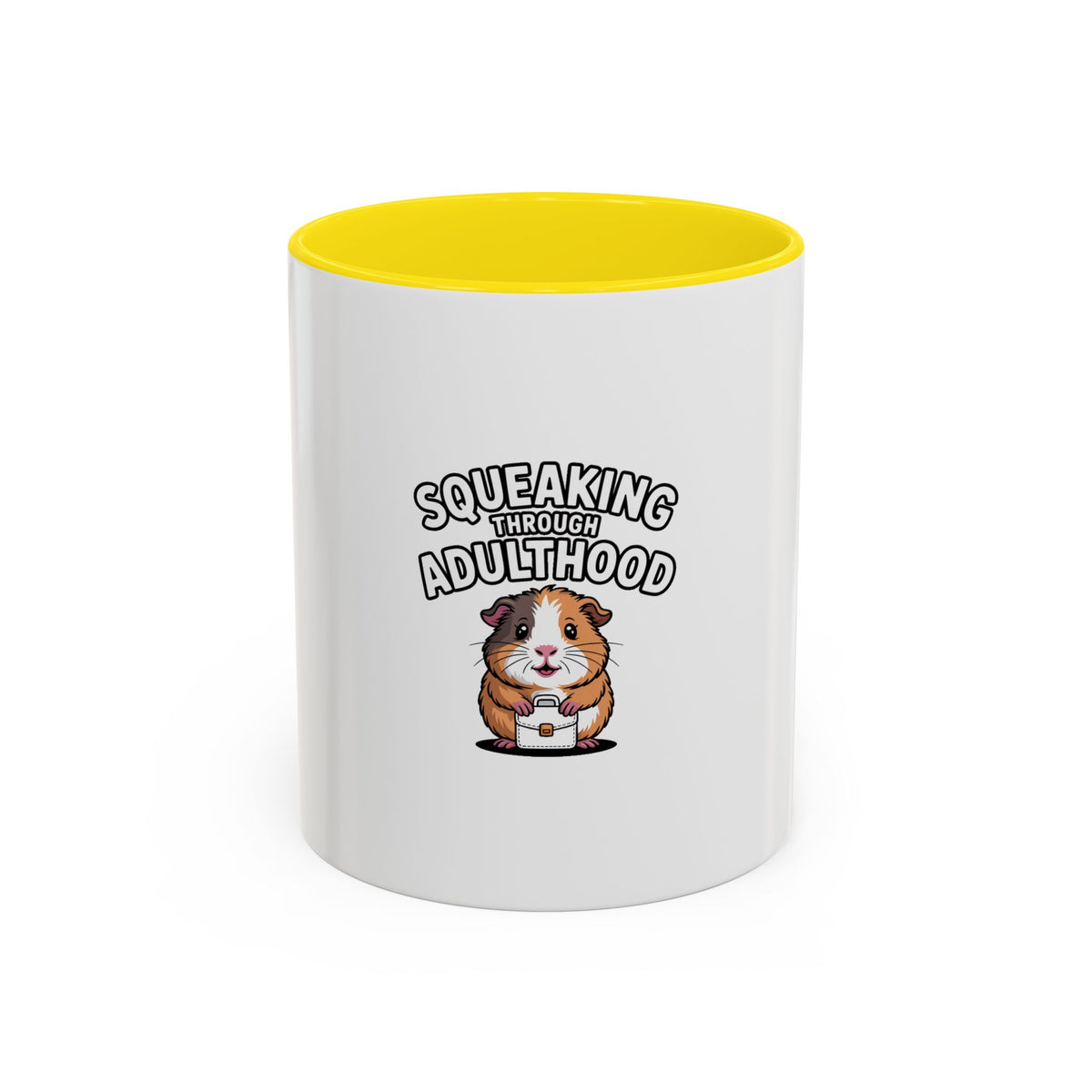 Guinea Pig Adulting Mug, Funny Squeaking Through Adulthood Coffee Cup, Cute Guinea Pig Gift for Coworker, Adulting Is Hard Mug