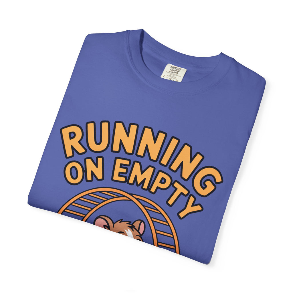 Running On Empty Hamster Shirt, Funny Tired Hamster T-Shirt, Exhausted Wheel Runner Tee, Funny Gift for Tired Friend