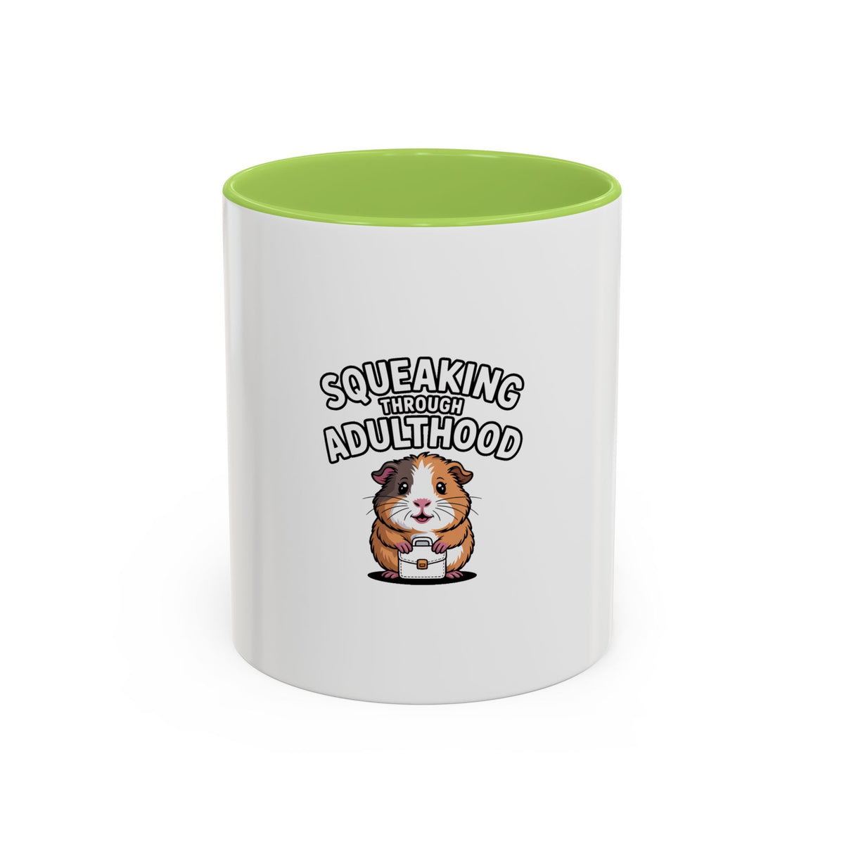 Guinea Pig Adulting Mug, Funny Squeaking Through Adulthood Coffee Cup, Cute Guinea Pig Gift for Coworker, Adulting Is Hard Mug