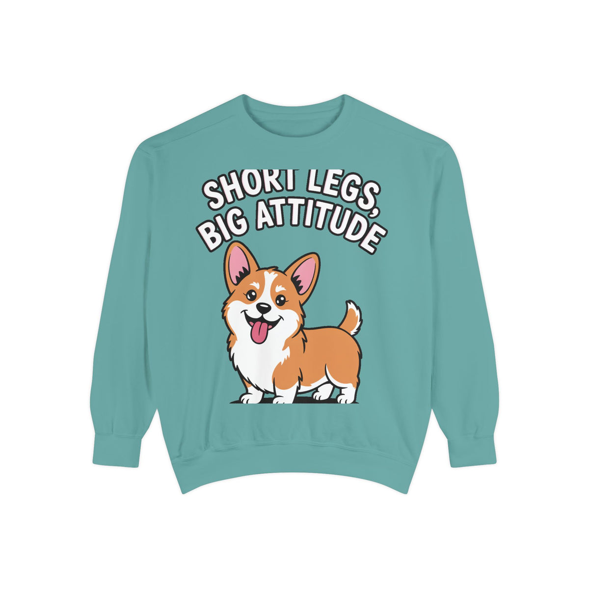 Short Legs Big Attitude Corgi Sweatshirt, Funny Corgi Crewneck, Cute Dog Lover Gift, Embroidered Patch Style Corgi Sweater