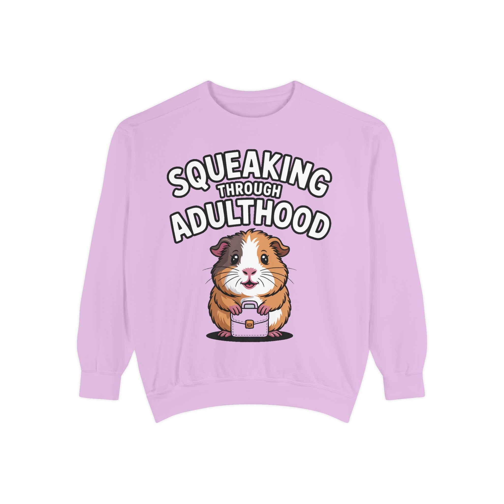 Guinea Pig Squeaking Through Adulthood Sweatshirt, Funny Guinea Pig Crewneck, Cute Adulting Sweatshirt, Guinea Pig Lover Gift