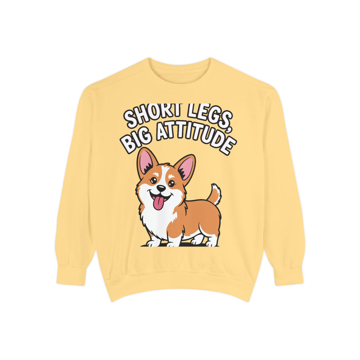 Short Legs Big Attitude Corgi Sweatshirt, Funny Corgi Crewneck, Cute Dog Lover Gift, Embroidered Patch Style Corgi Sweater